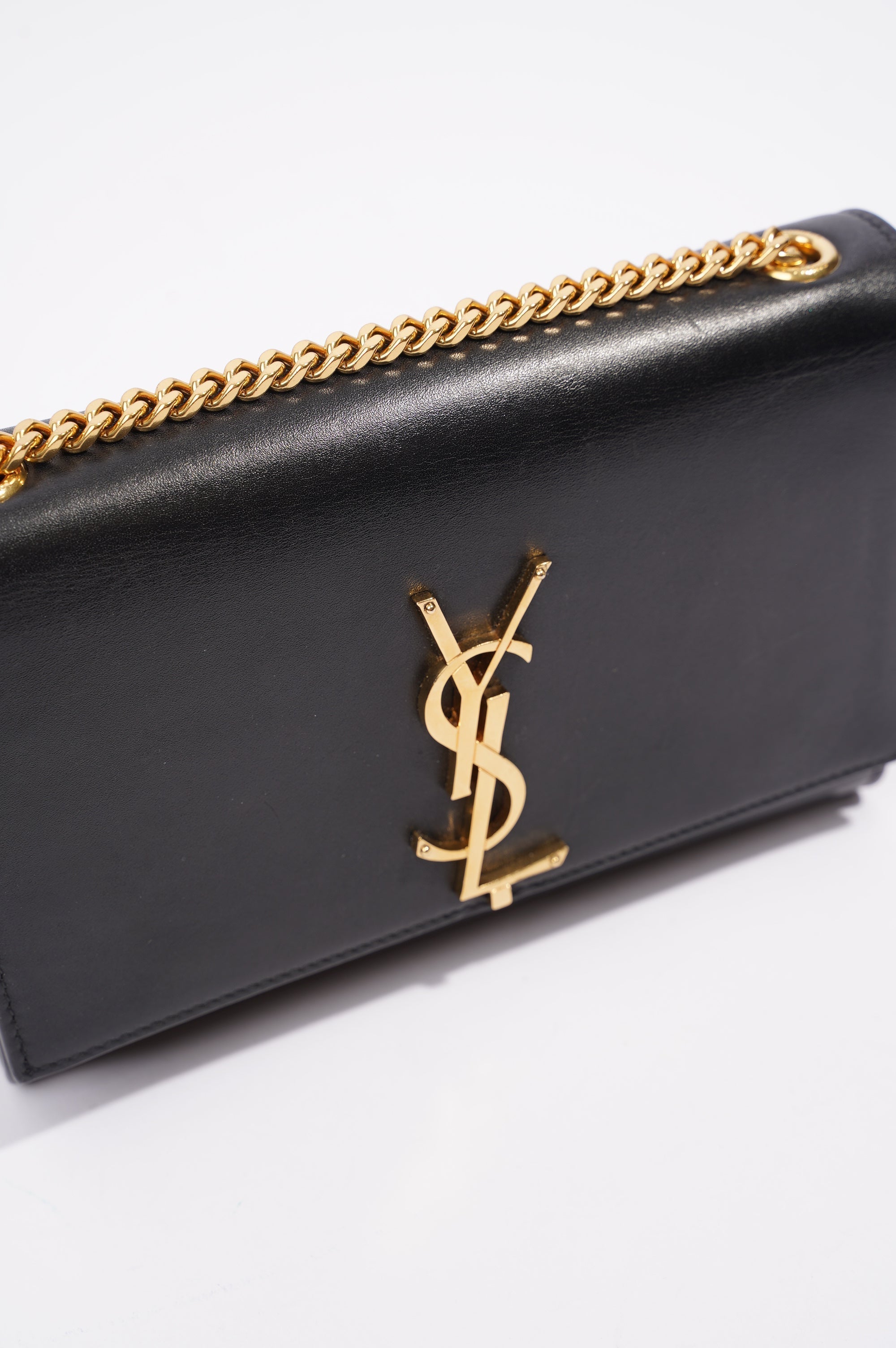 Saint Laurent Womens Kate Tassle Black / Gold Small