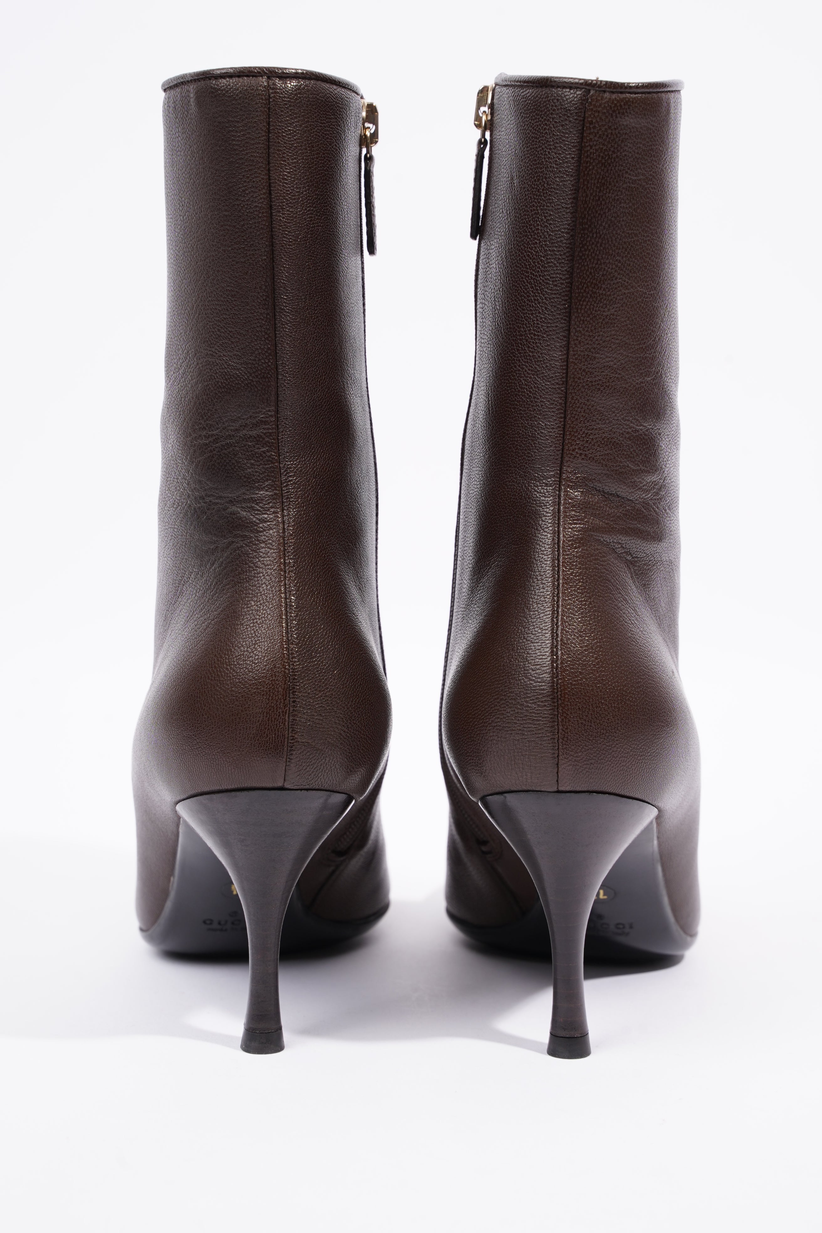Gucci Womens Leather Ankle Boot Brown EU 40.5 / UK 7.5