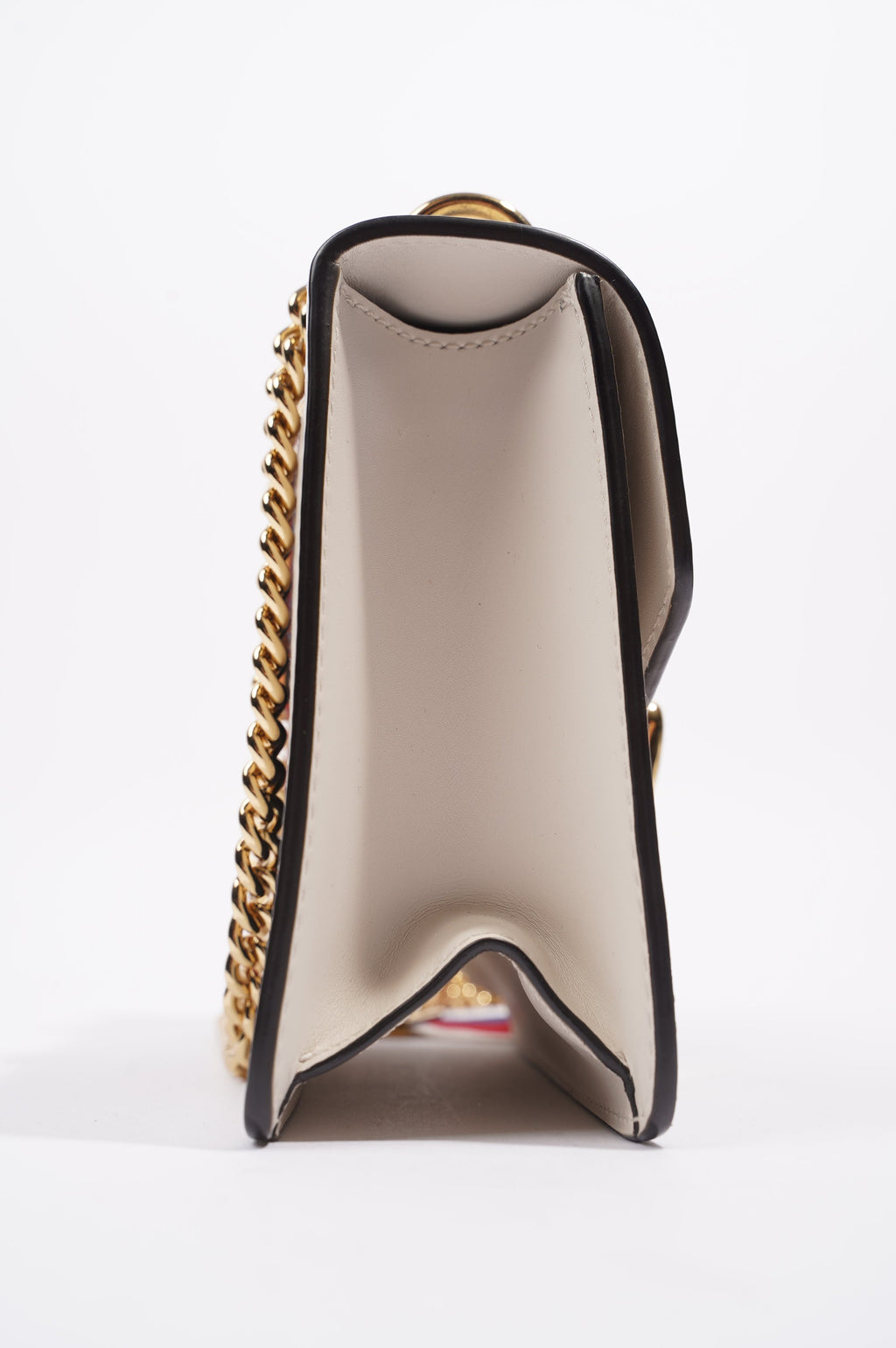 Gucci Womens Sylvie Chain Bag White / Navy / Red Mini