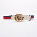 Gucci Marmont Belt White / Blue / Red 90cm - 36"