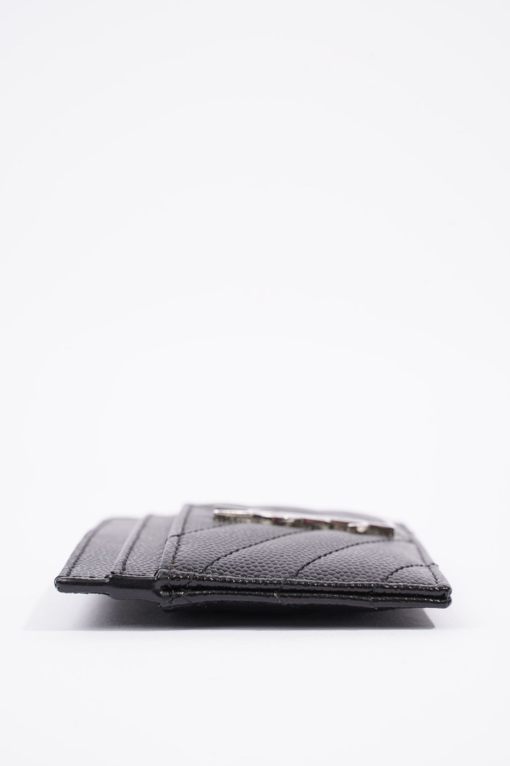 Saint Laurent Womens Cassandre Matelasse Card Case Black Leather