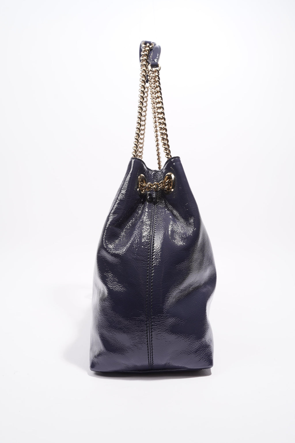 Gucci Soho Disco Bag Blue Patent Leather Tote