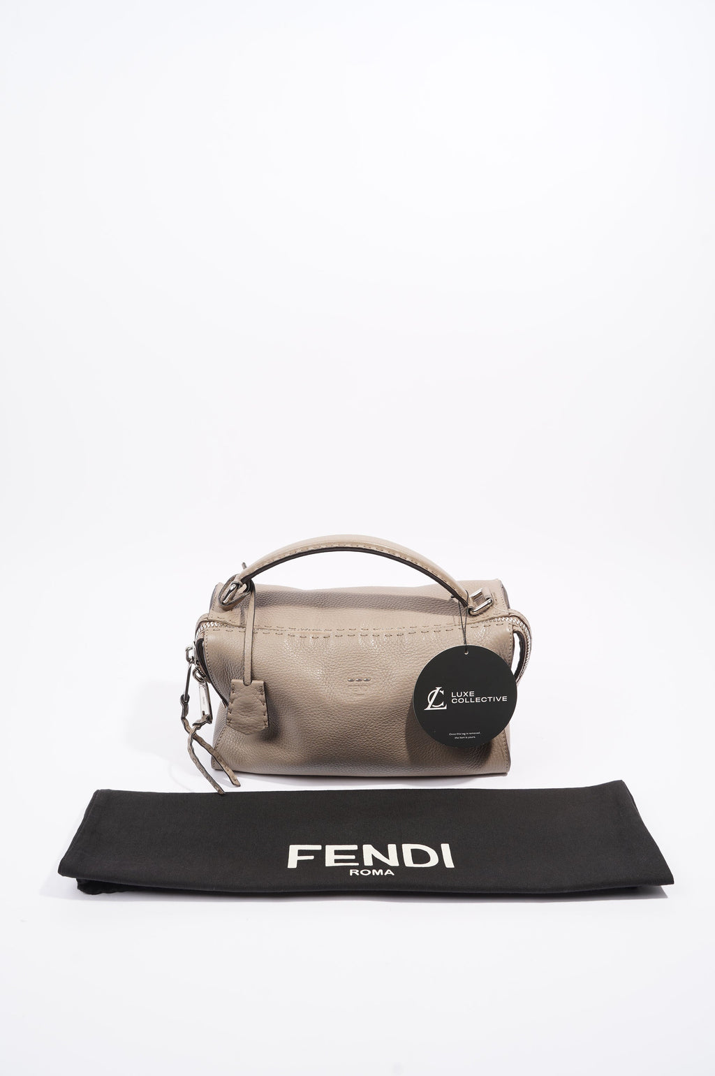 Fendi Womens Celeria Ray Handbag Beige