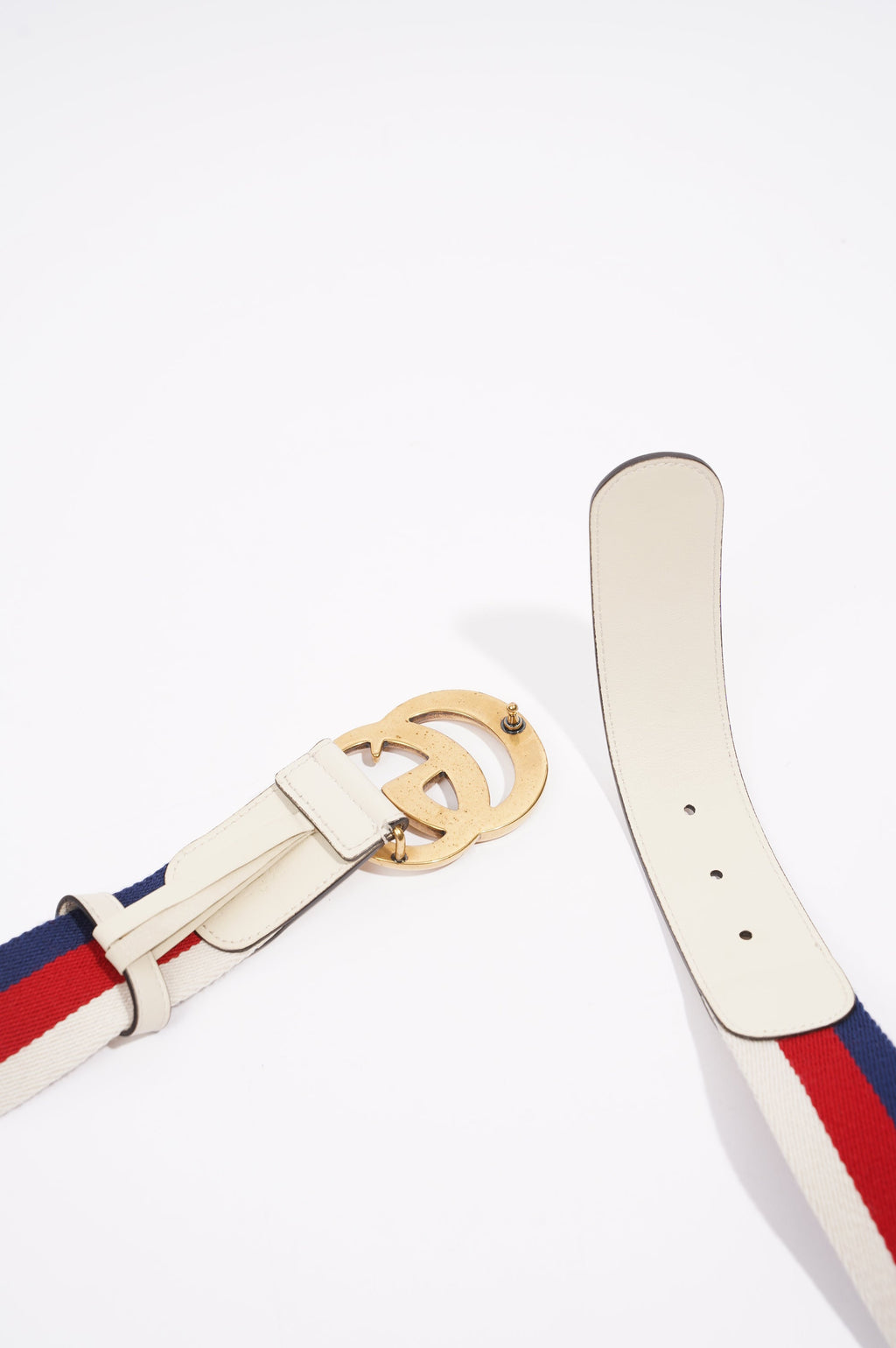 Gucci Marmont Belt White / Blue / Red 90cm - 36"