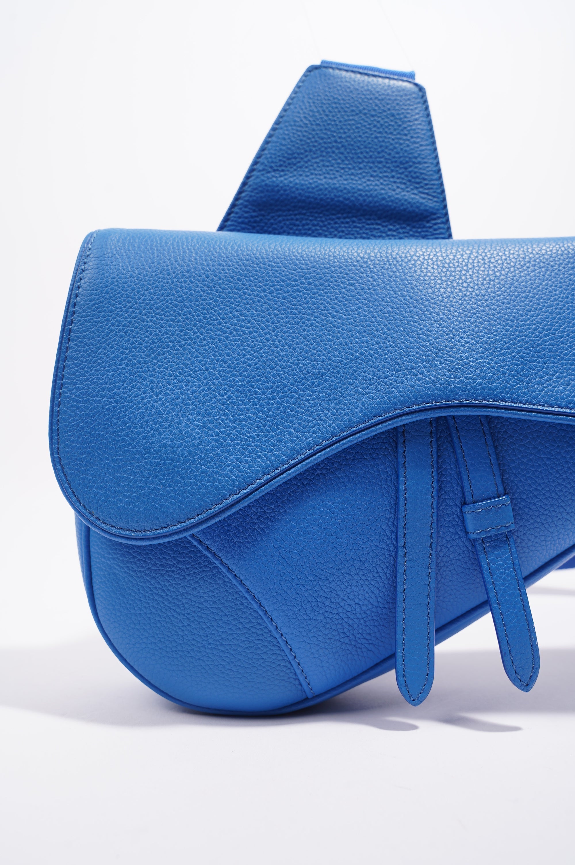 Christian Dior Saddle Bag Blue Leather