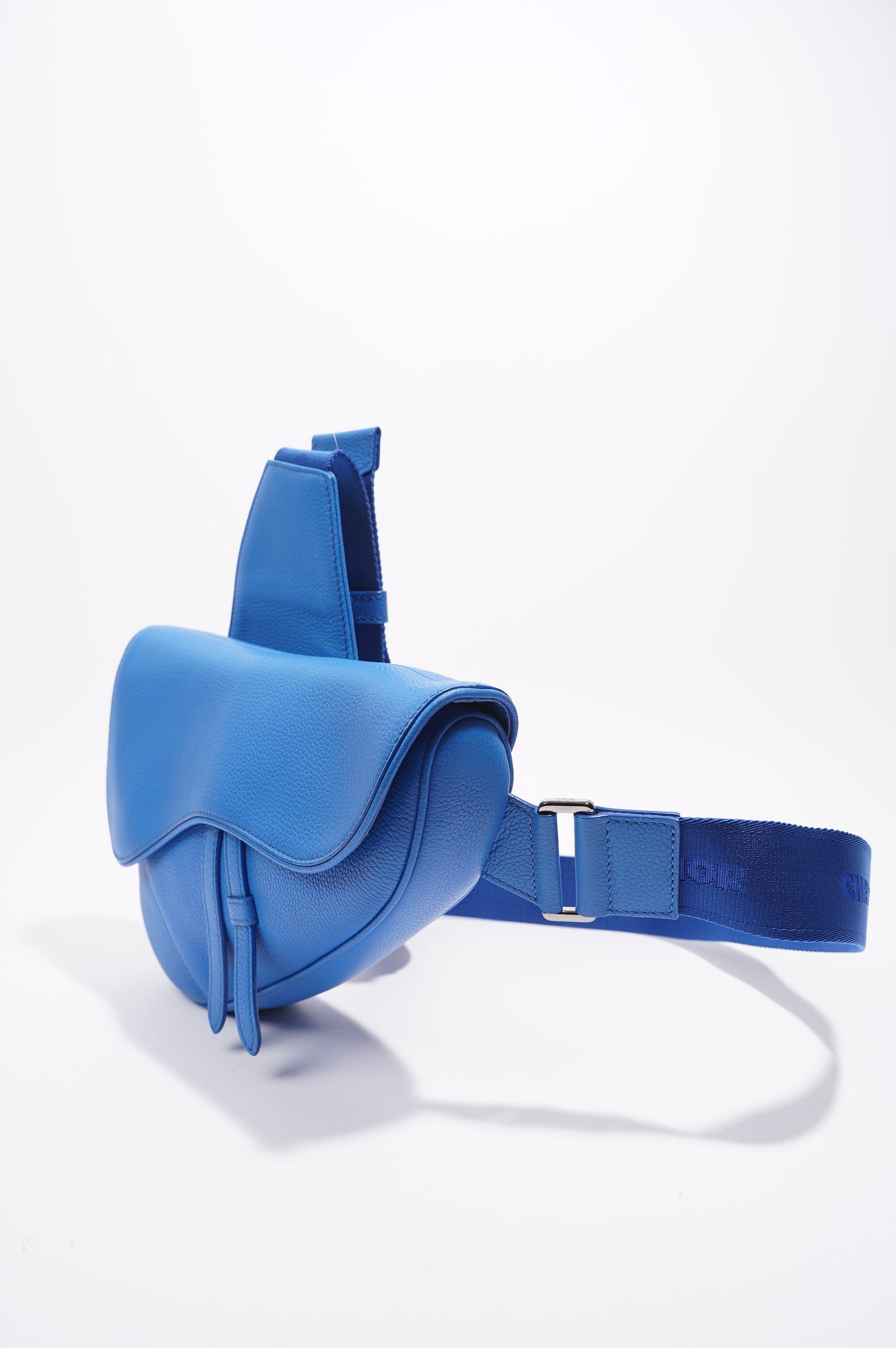 Christian Dior Saddle Bag Blue Leather