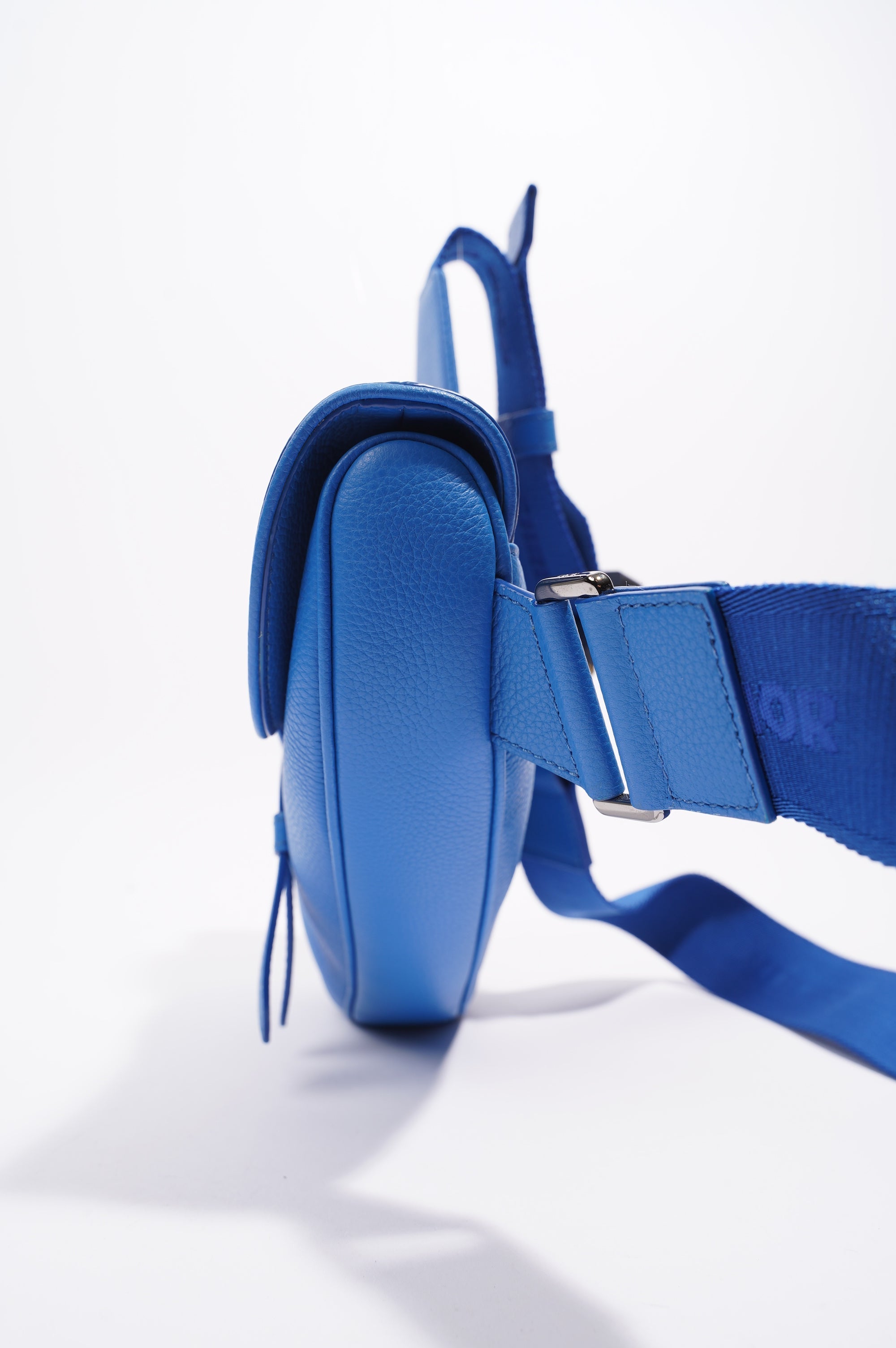 Christian Dior Saddle Bag Blue Leather