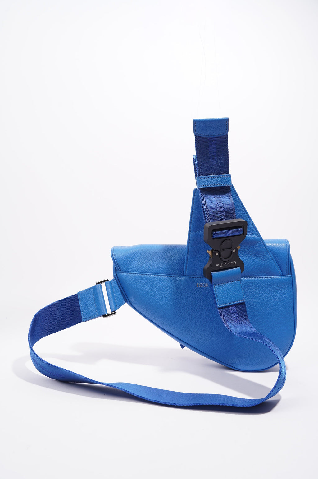 Christian Dior Saddle Bag Blue Leather