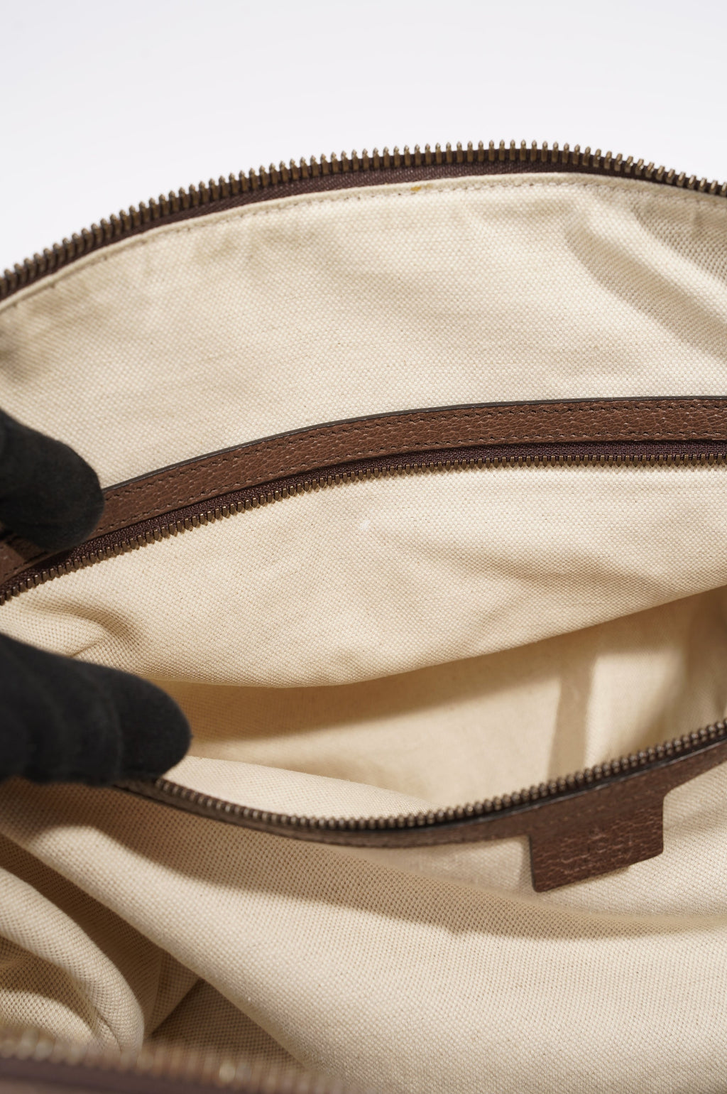 Gucci Womens Ophidia Carry On Duffle Bag Brown Canvas Medium