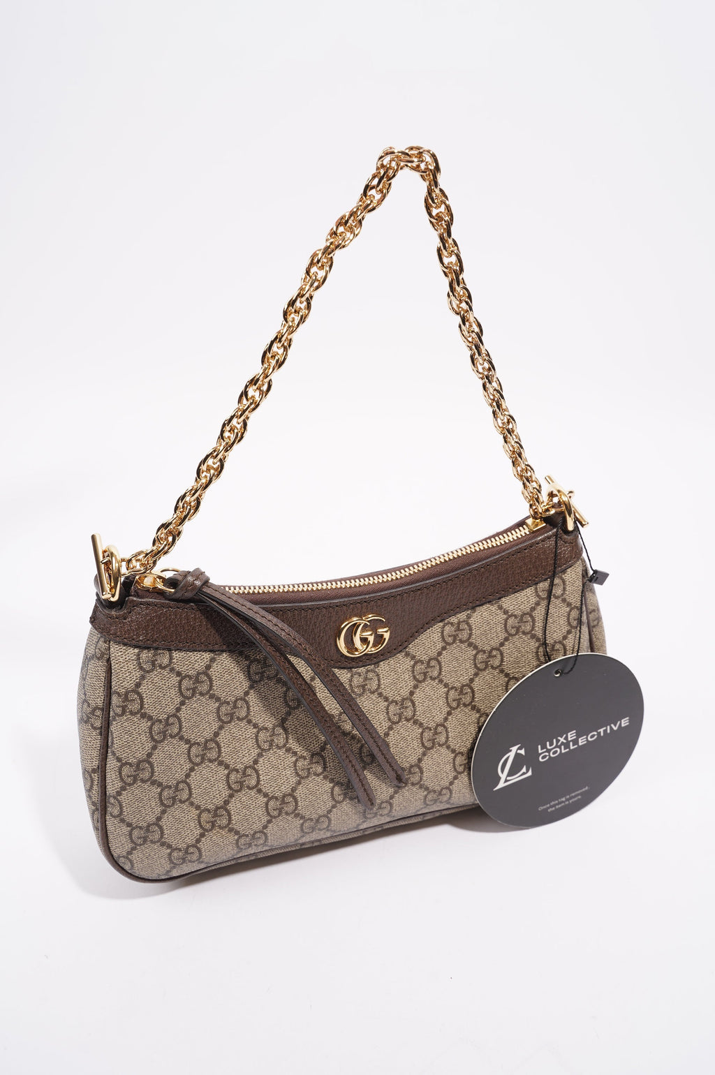 Gucci Womens Ophidia Bag Monogram / Brown Small