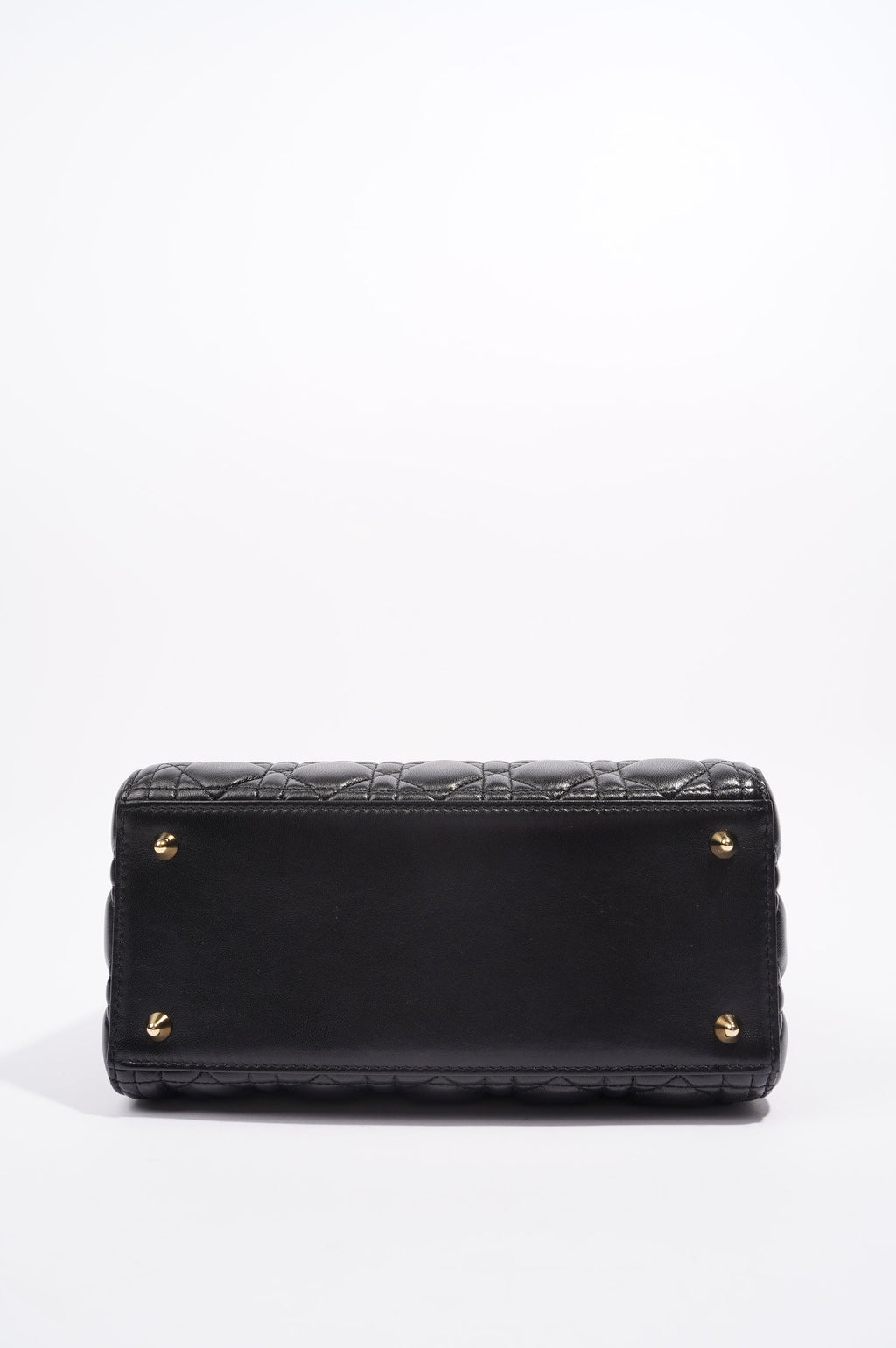 Christian Dior Womens Lady Dior Black / Gold Medium