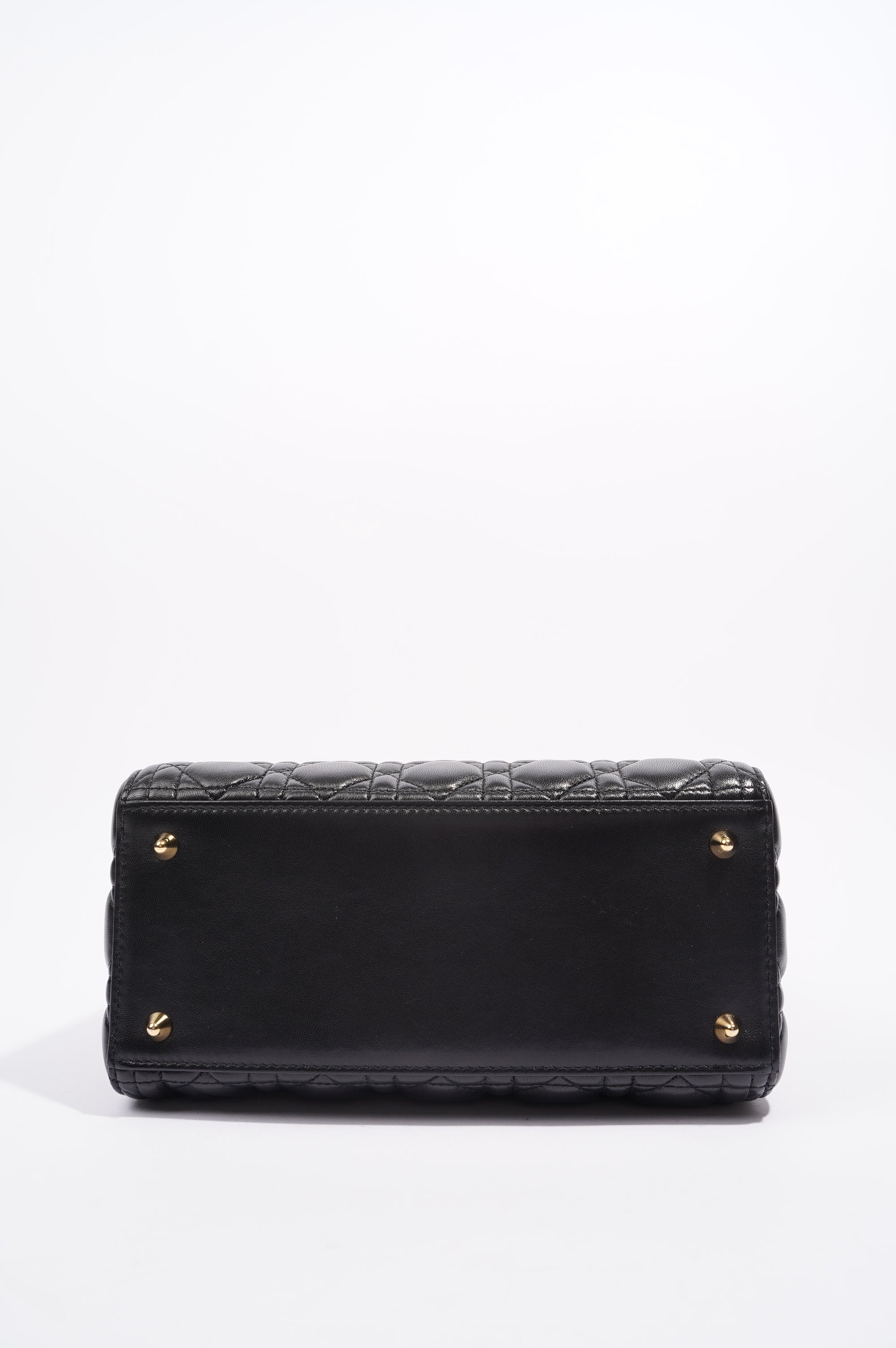 Christian Dior Womens Lady Dior Black / Gold Medium
