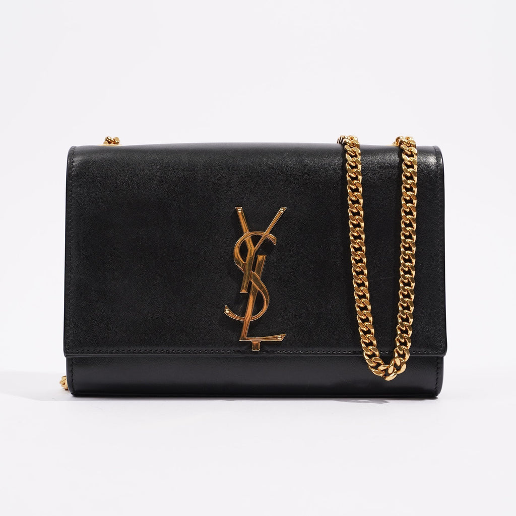 Saint Laurent Womens Kate Tassle Black / Gold Small