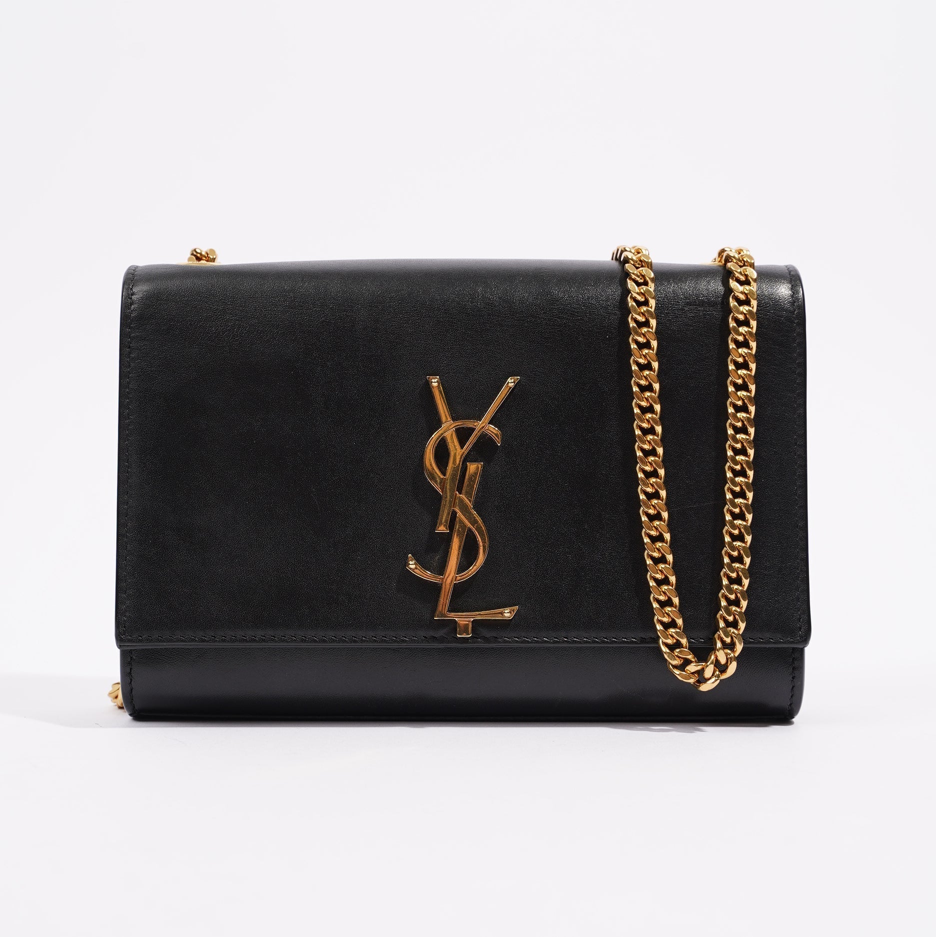 Saint Laurent Womens Kate Tassle Black / Gold Small