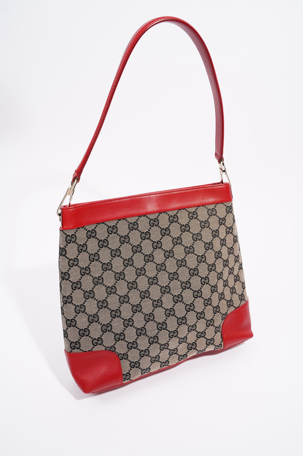 Gucci Womens GG Canvas Shoulder Bag Supreme / Red
