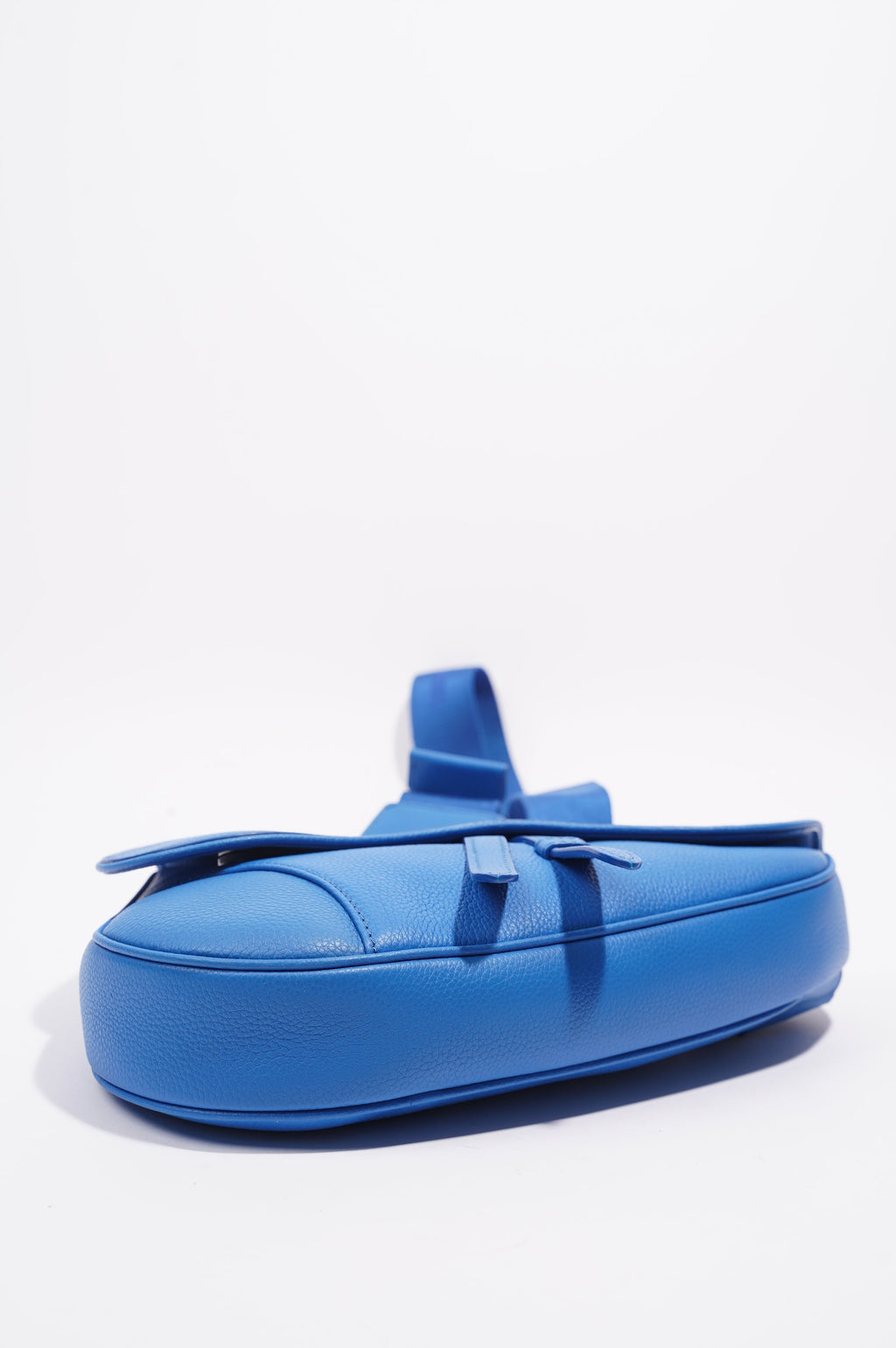 Christian Dior Saddle Bag Blue Leather