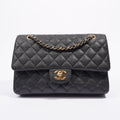 Chanel Womens Classic Flap Black Caviar Medium