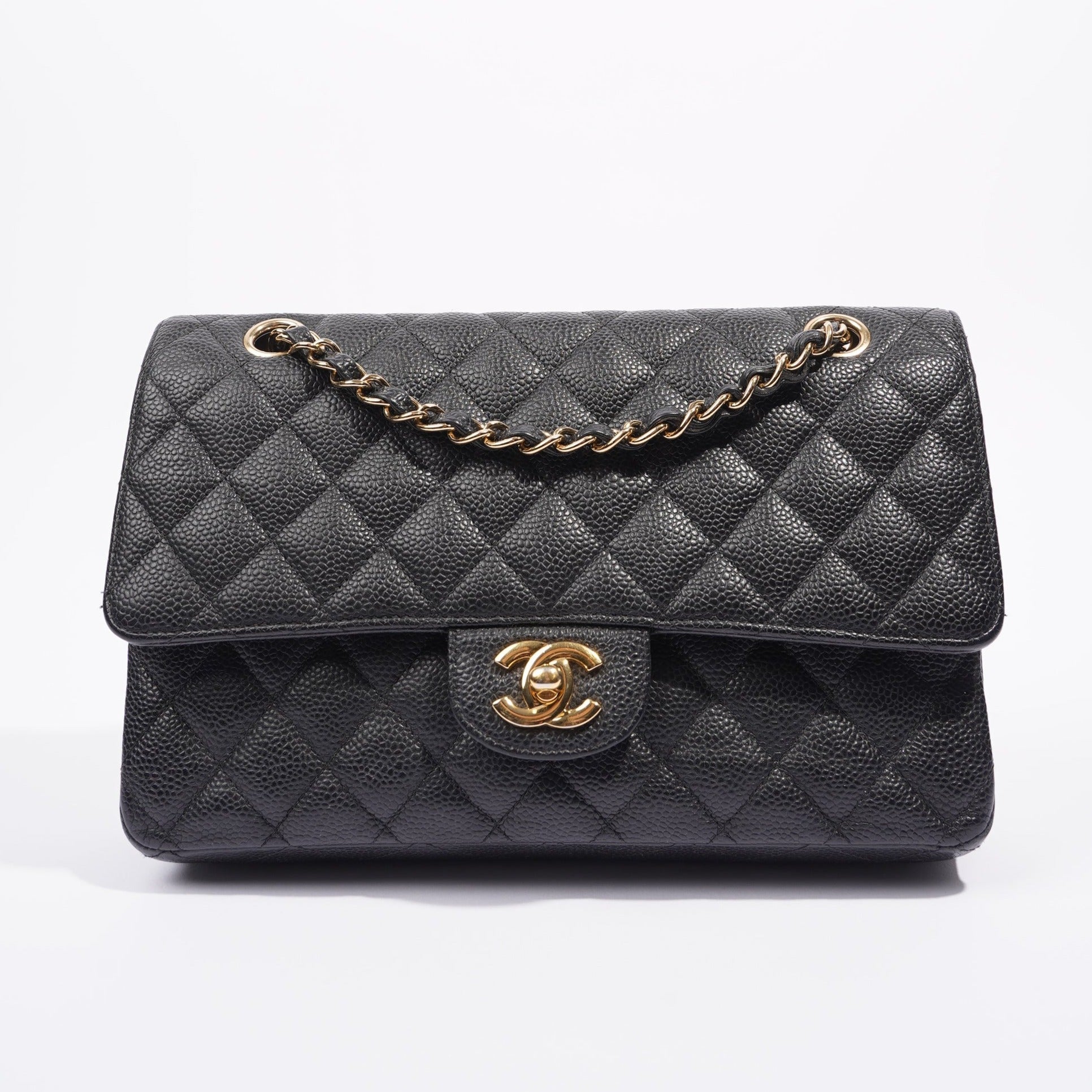 Chanel Womens Classic Flap Black Caviar Medium