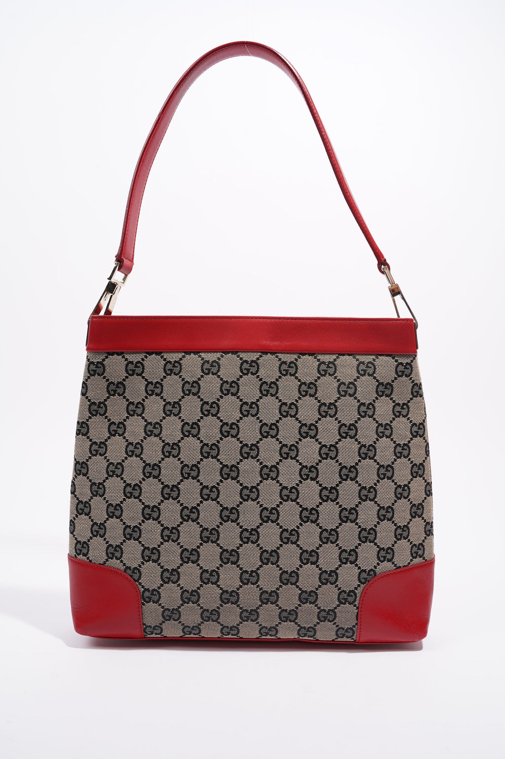 Gucci Womens GG Canvas Shoulder Bag Supreme / Red