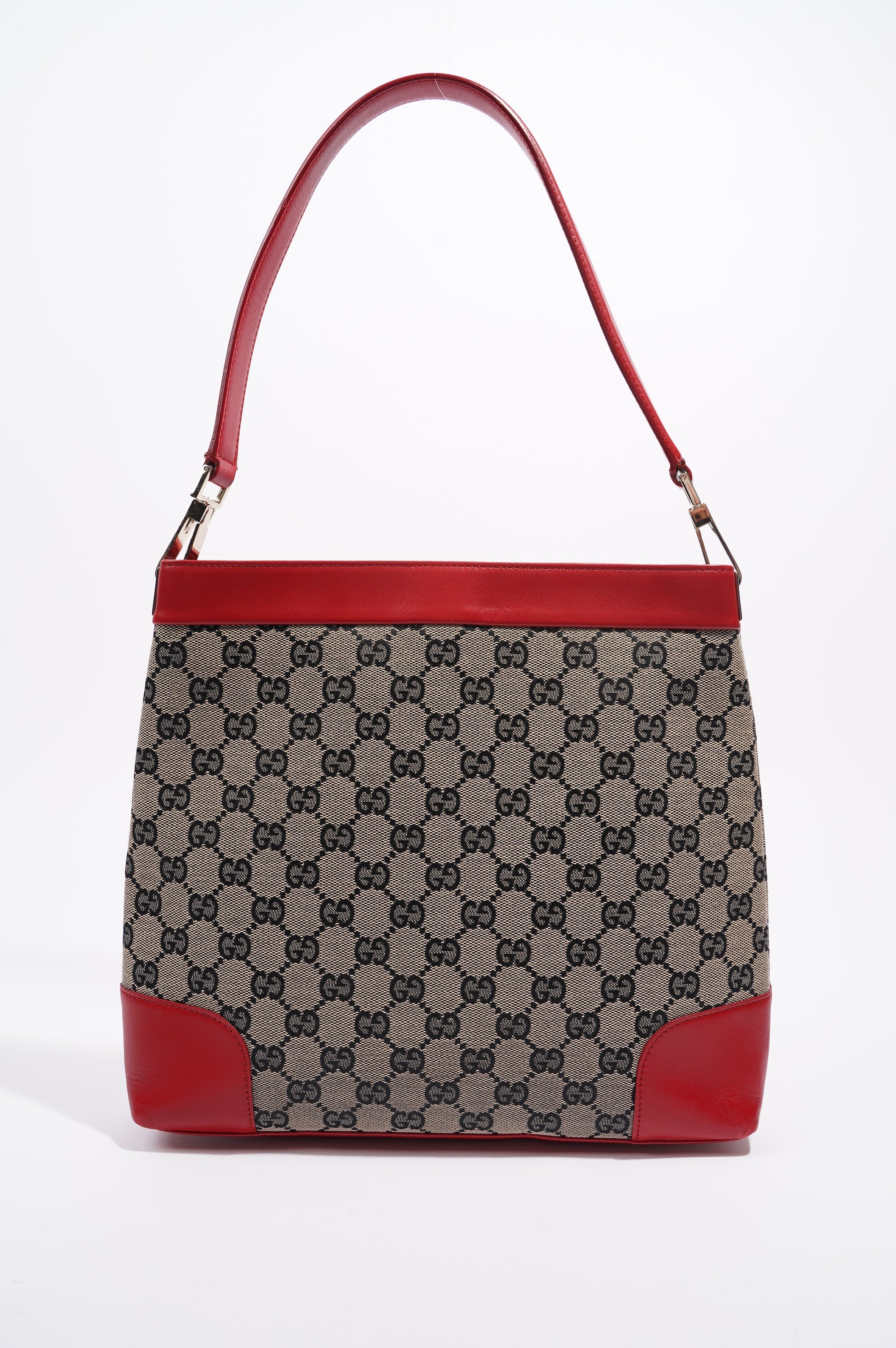Gucci Womens GG Canvas Shoulder Bag Supreme / Red