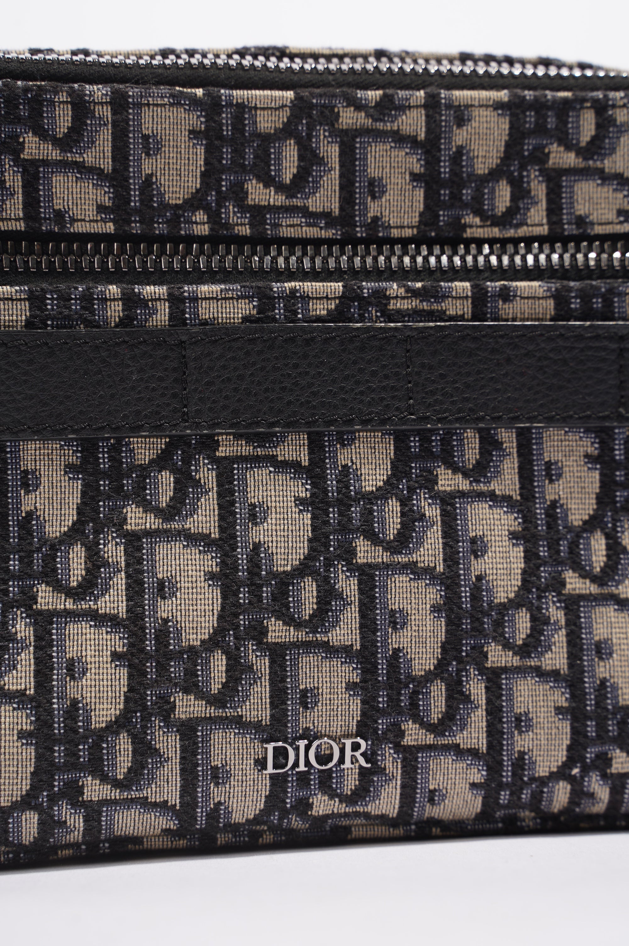 Christian Dior Womens Safari Messenger Oblique Bag Blue / White
