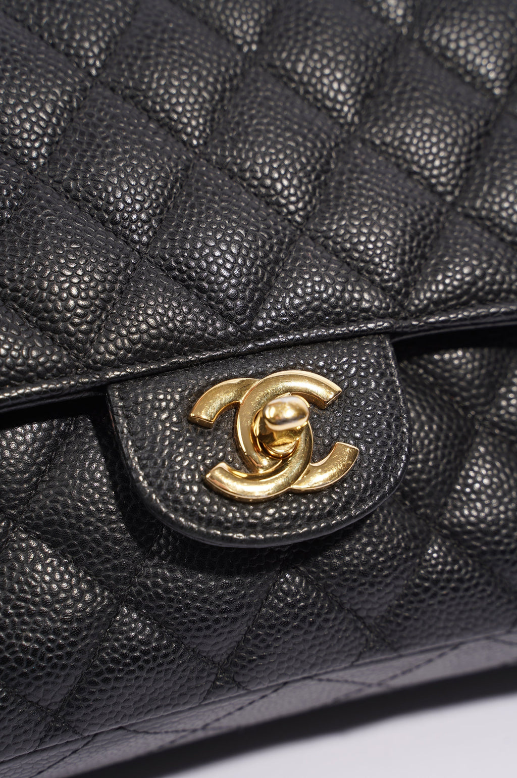 Chanel Womens Classic Flap Black Caviar Medium