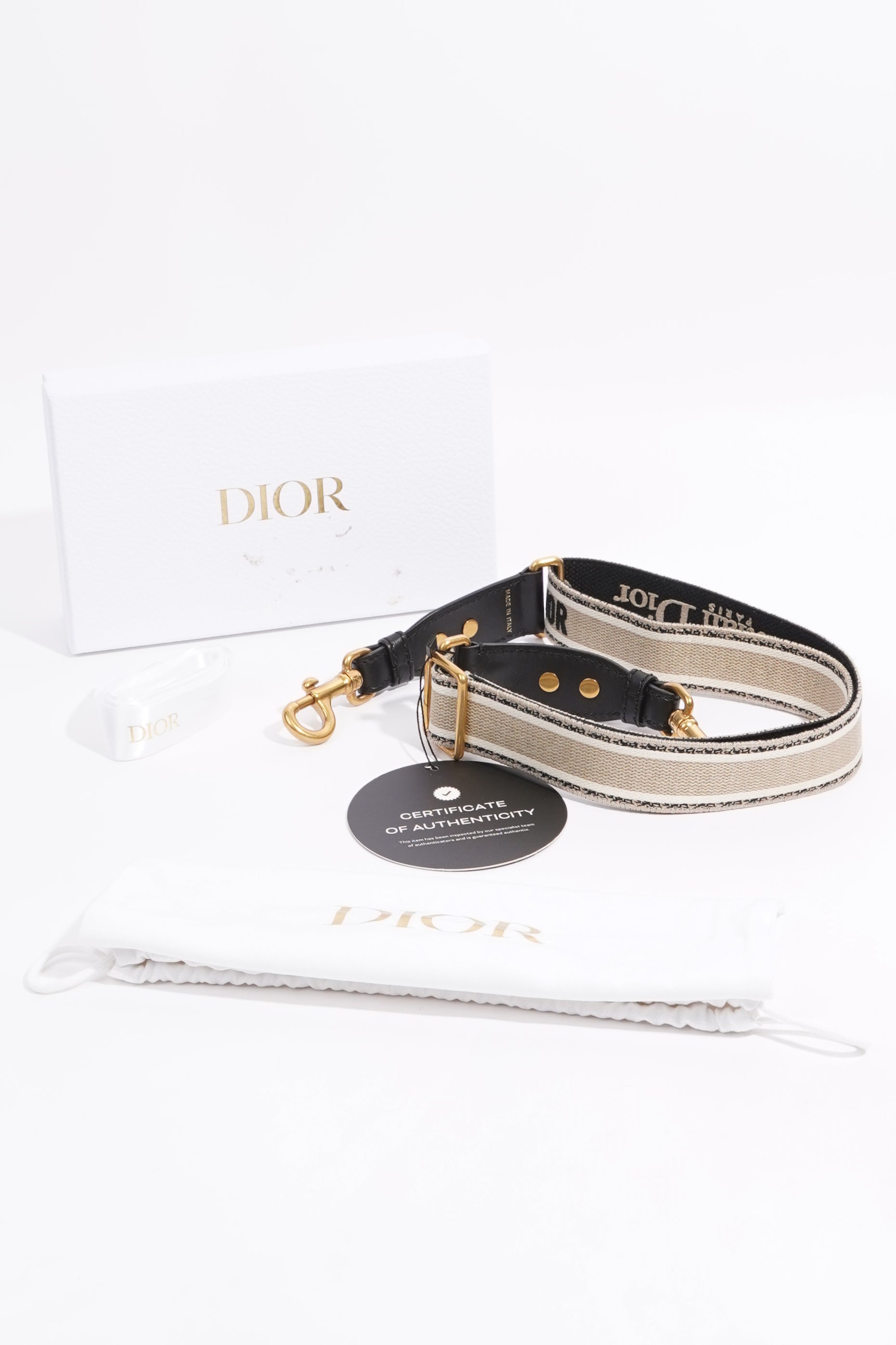 Christian Dior Womens Shoulder Strap Blue / White Canvas