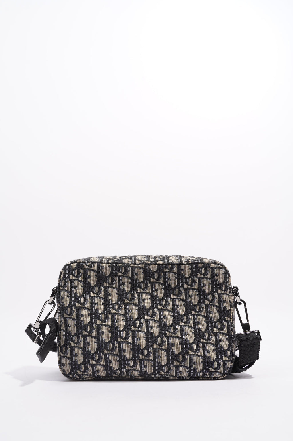 Christian Dior Womens Safari Messenger Oblique Bag Blue / White