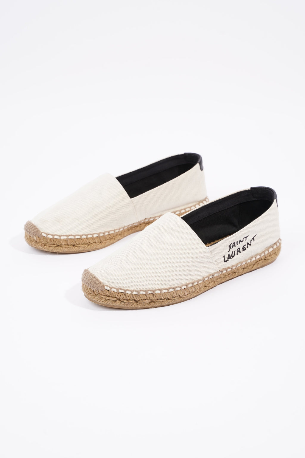 Saint Laurent Womens Espadrille Sl Signat White EU 37 / UK 4