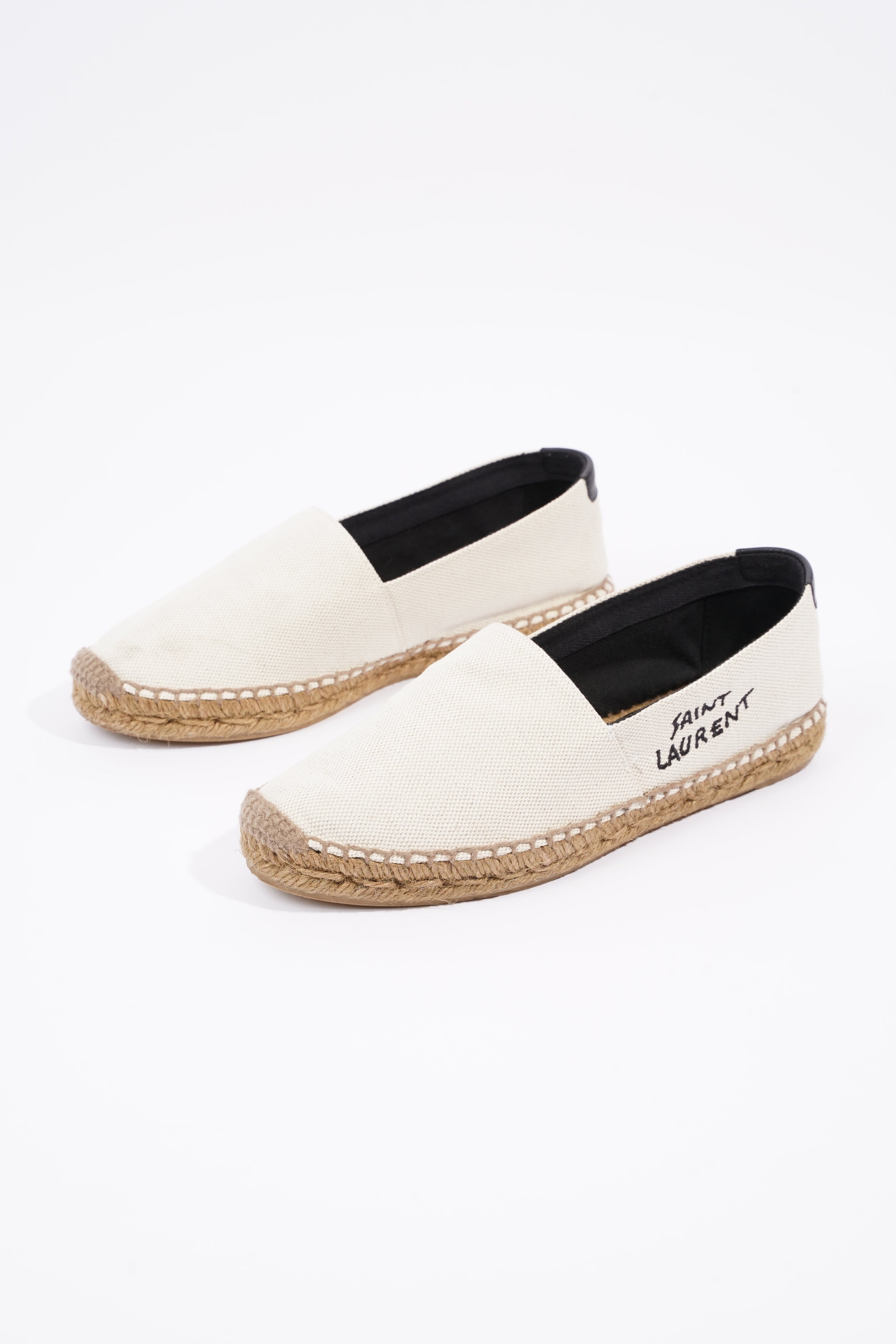 Saint Laurent Womens Espadrille Sl Signat White EU 37 / UK 4