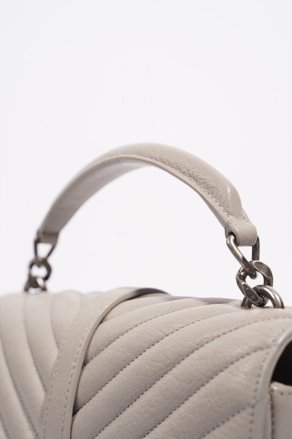 Saint Laurent Womens College Chain Bag Grey Medium