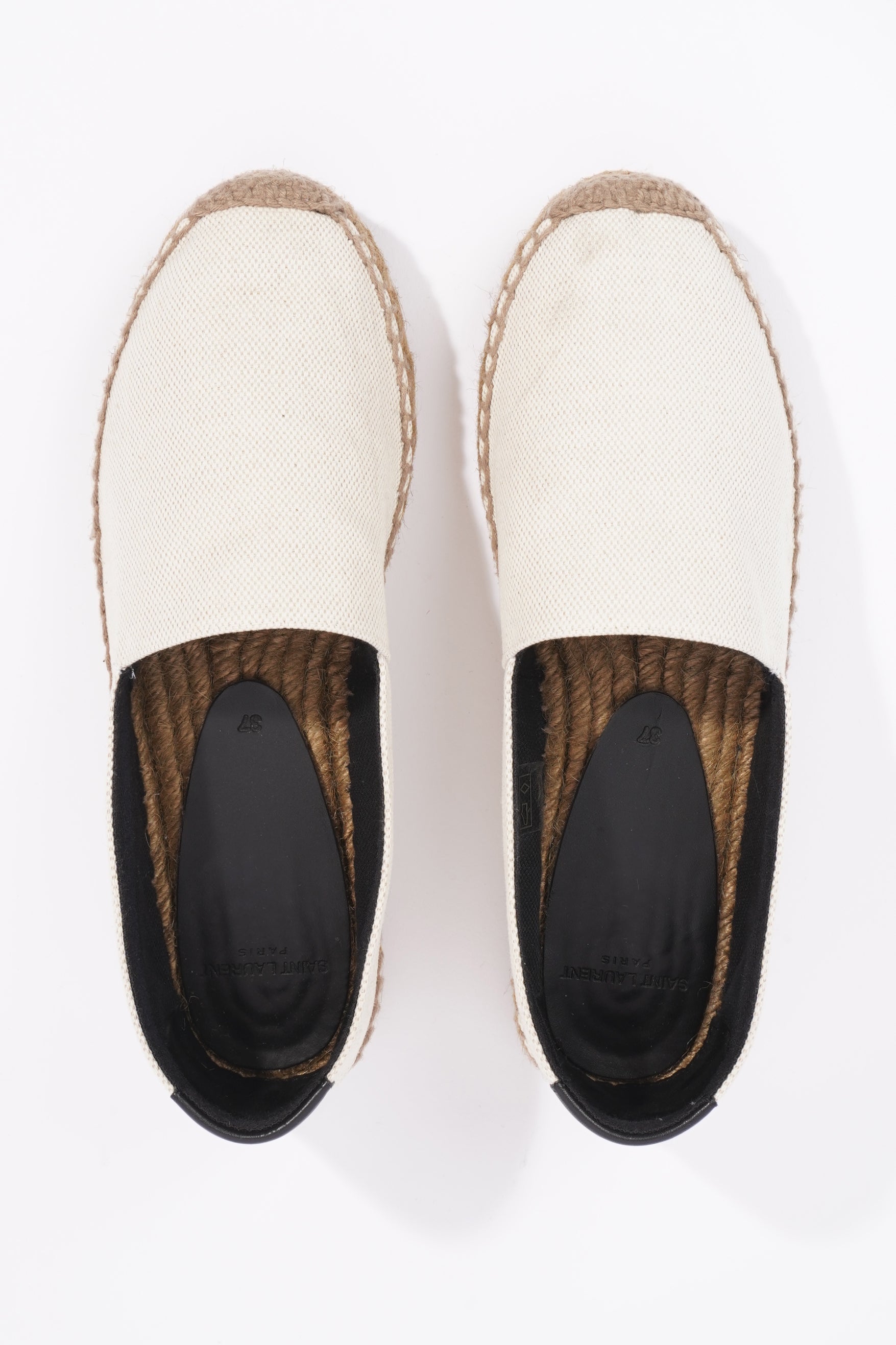 Saint Laurent Womens Espadrille Sl Signat White EU 37 / UK 4