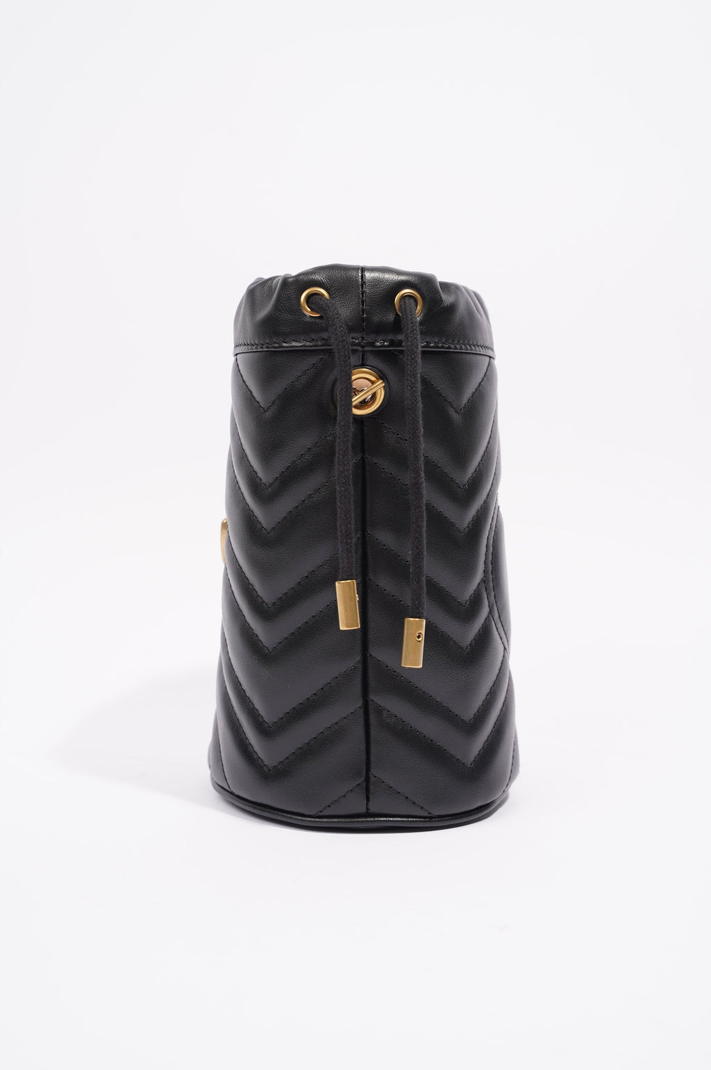 Gucci Womens GG Marmont 2.0 Bucket Bag Black Leather