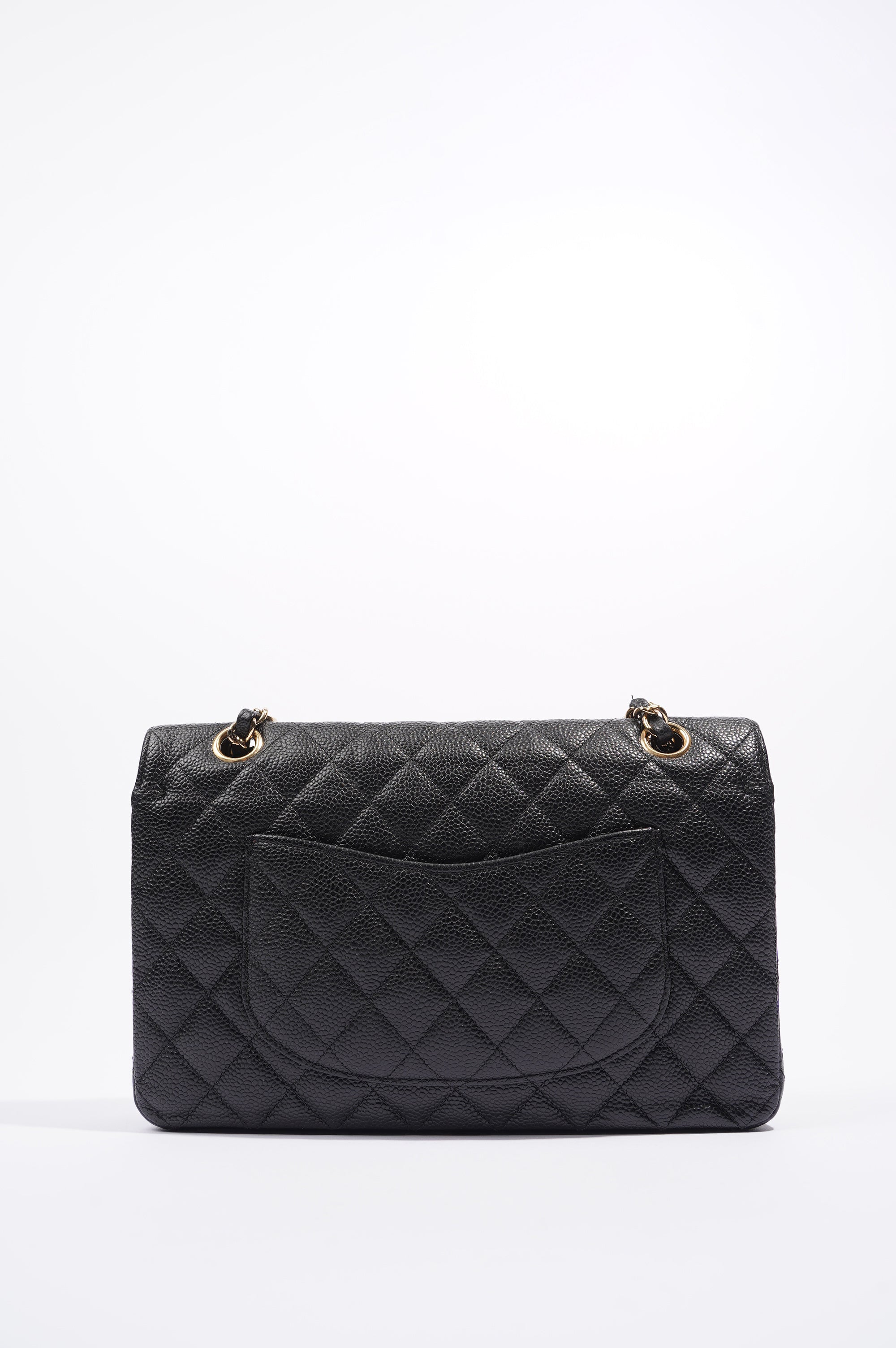 Chanel Womens Classic Flap Black Caviar Medium