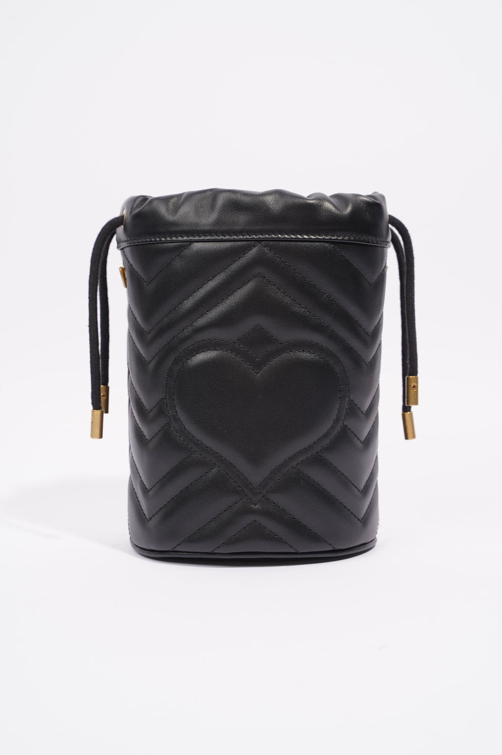 Gucci Womens GG Marmont 2.0 Bucket Bag Black Leather