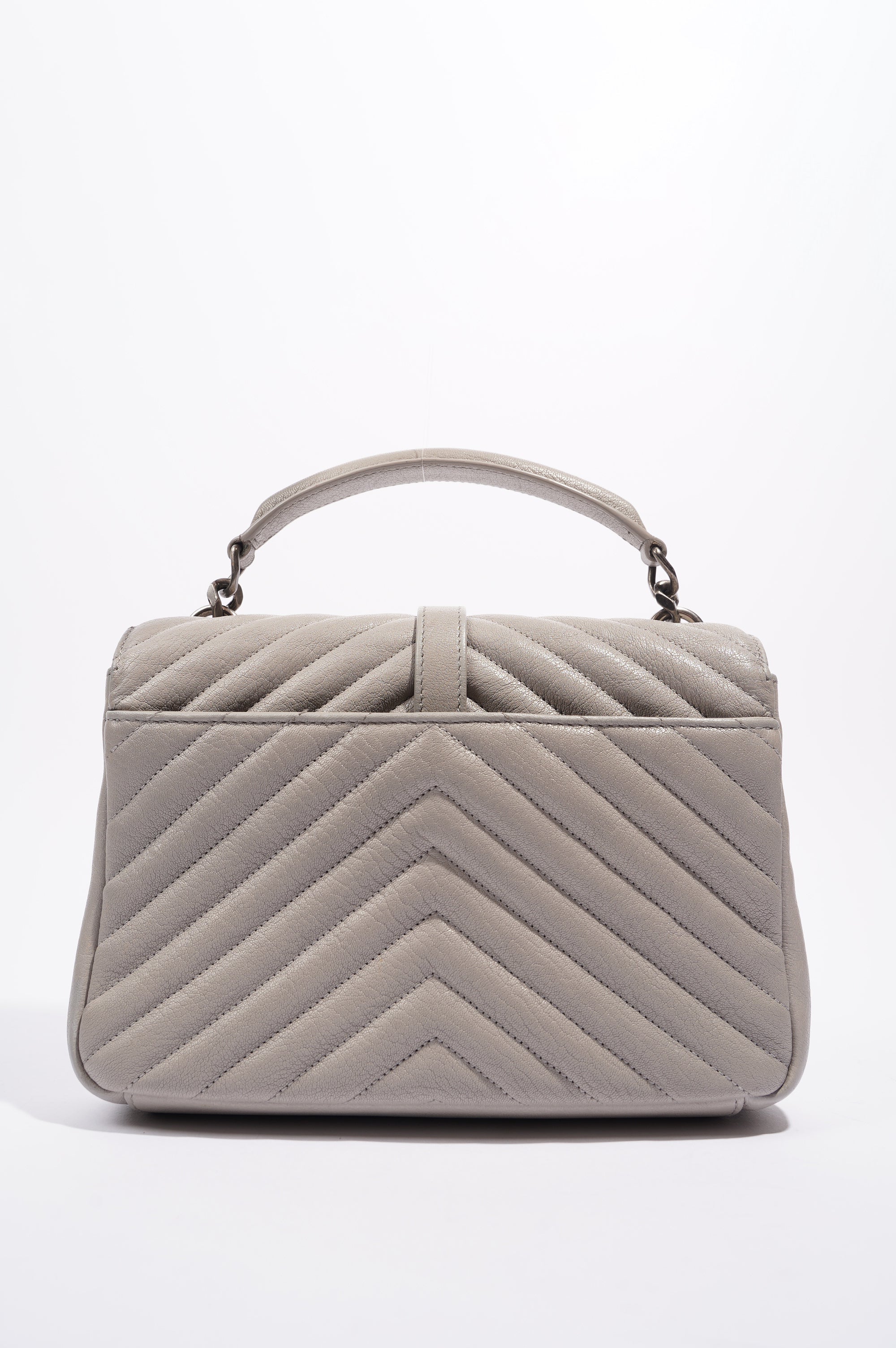 Saint Laurent Womens College Chain Bag Grey Medium
