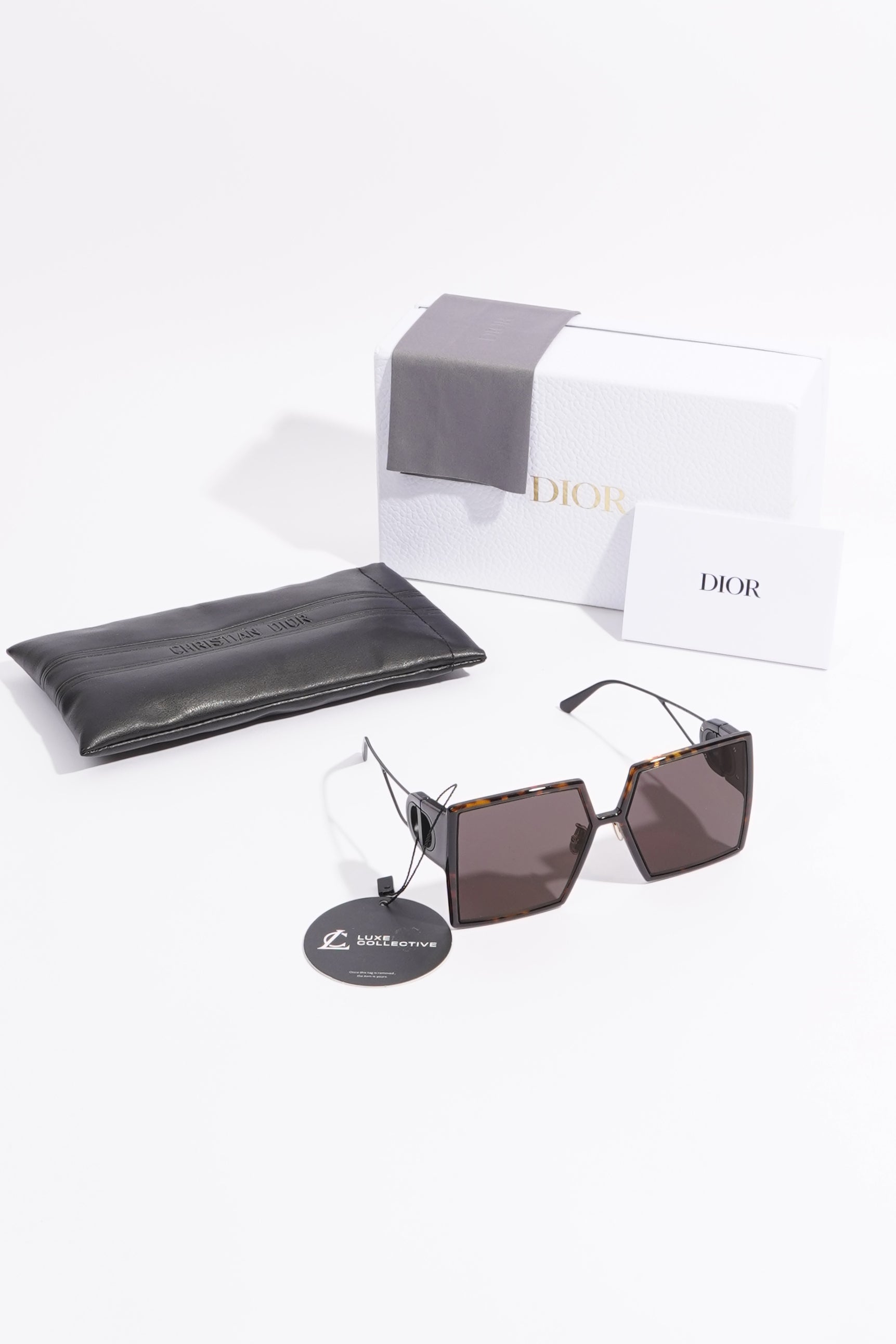 Christian Dior Womens 30 Montaigne Sunglasses Tortoise 130