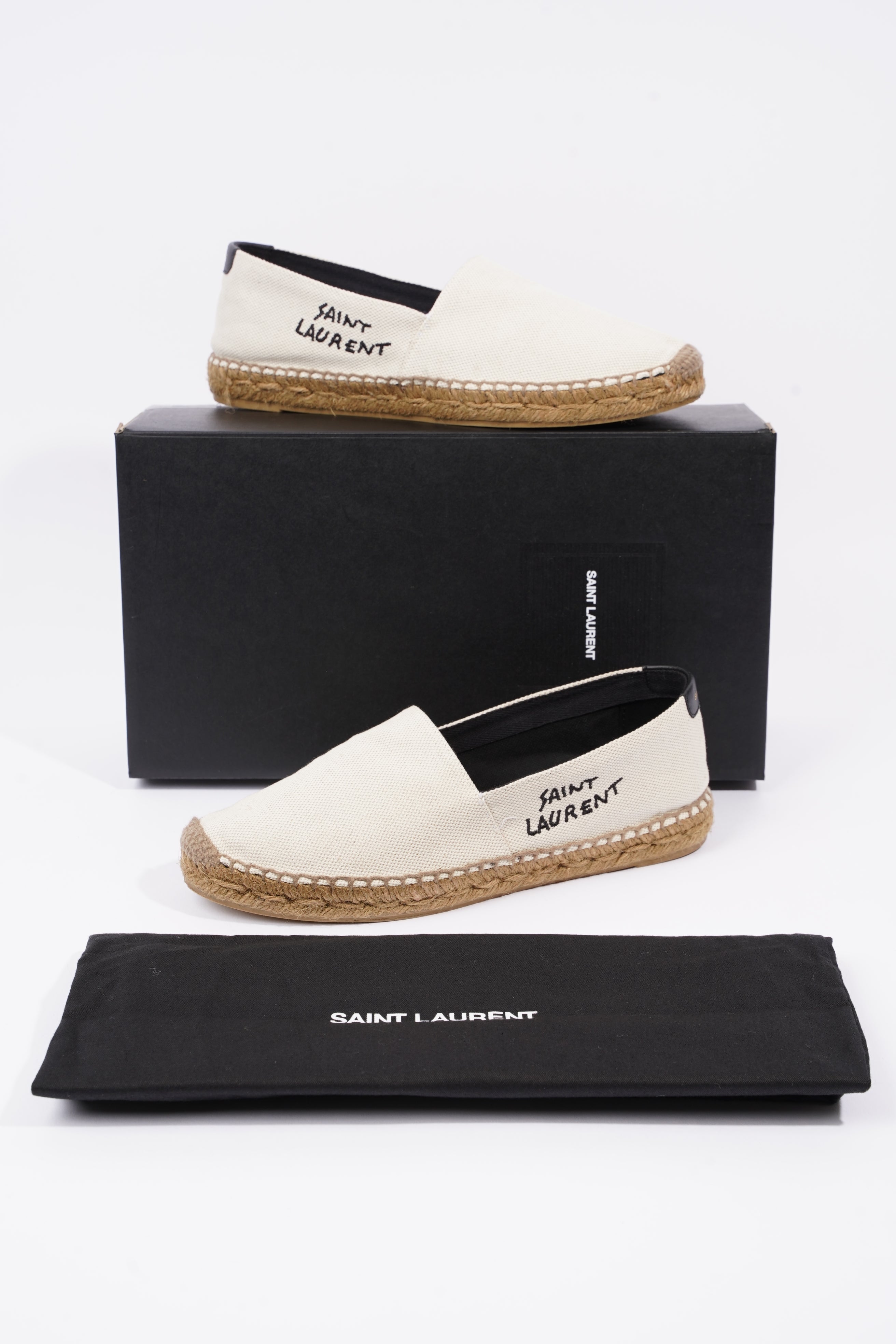 Saint Laurent Womens Espadrille Sl Signat White EU 37 / UK 4