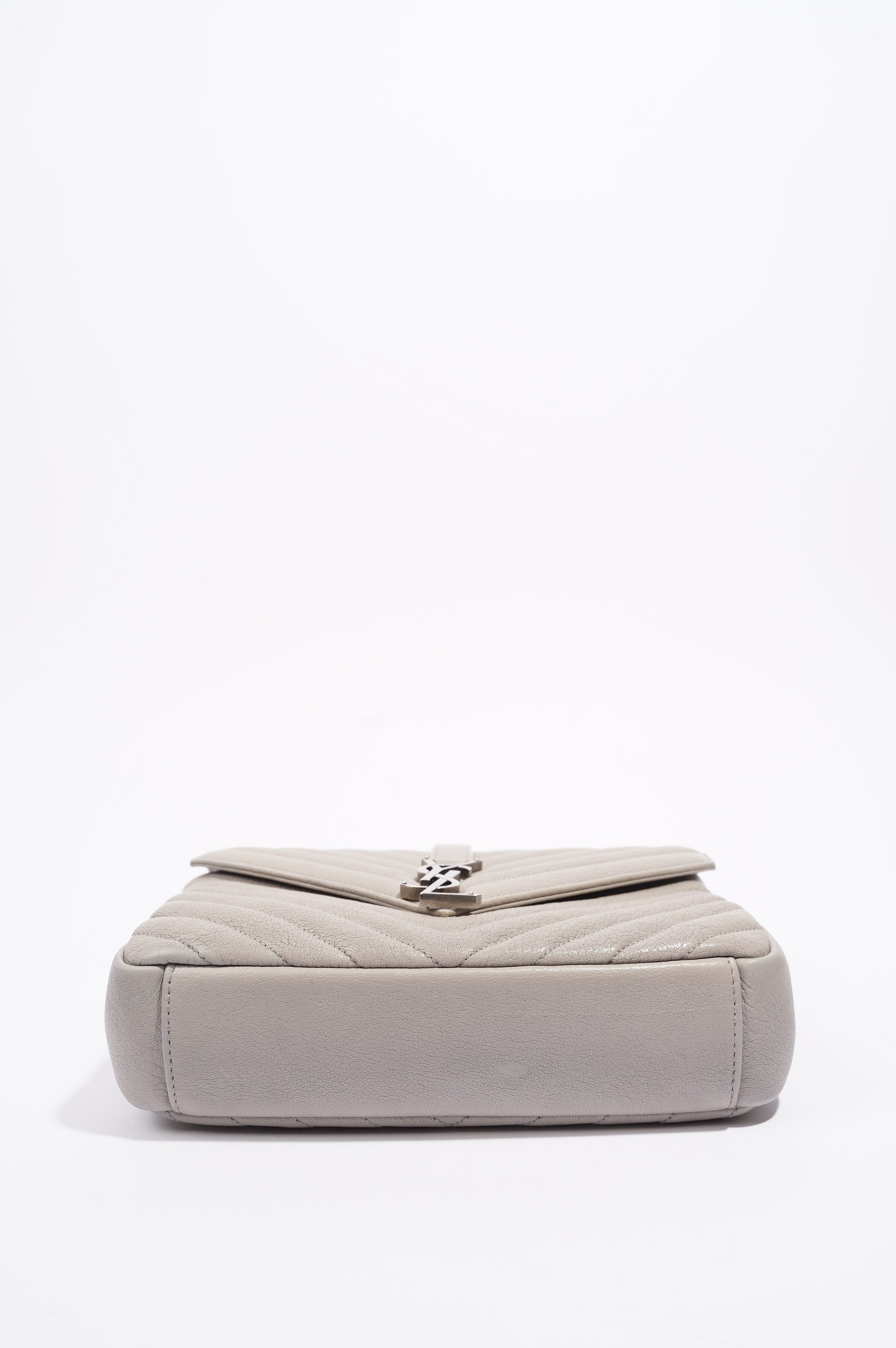 Saint Laurent Womens College Chain Bag Grey Medium