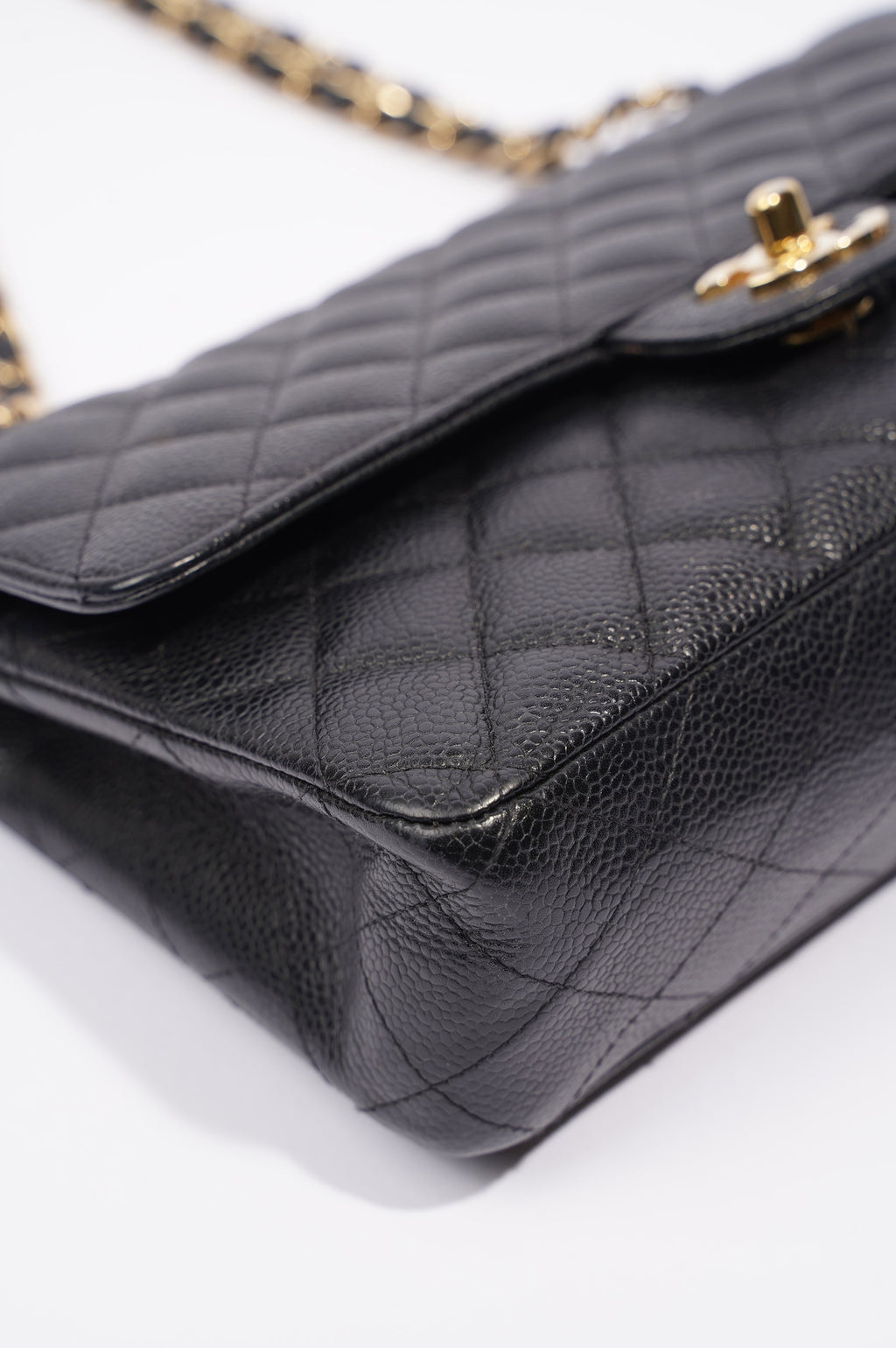 Chanel Womens Classic Flap Black Caviar Medium