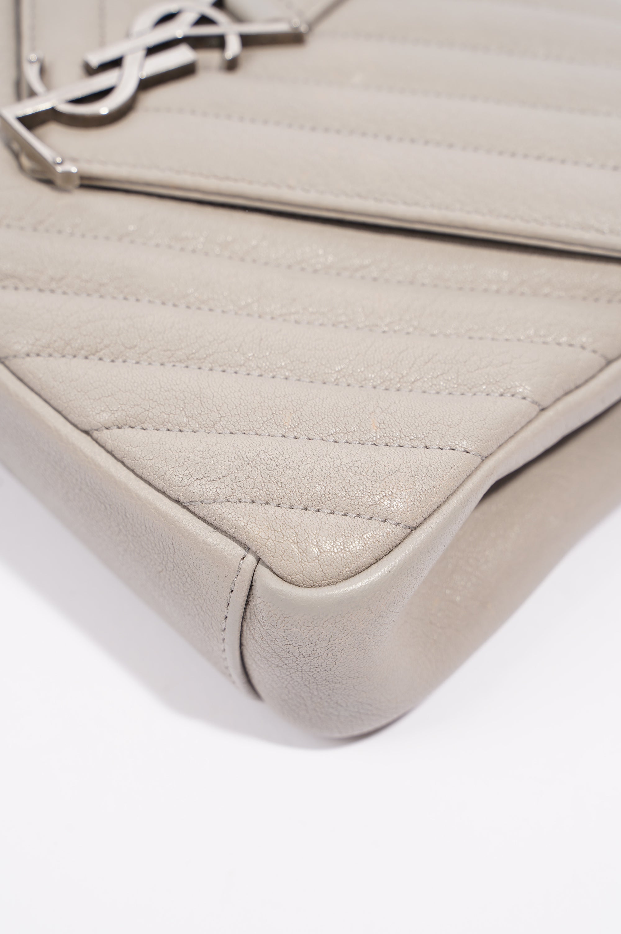 Saint Laurent Womens College Chain Bag Grey Medium