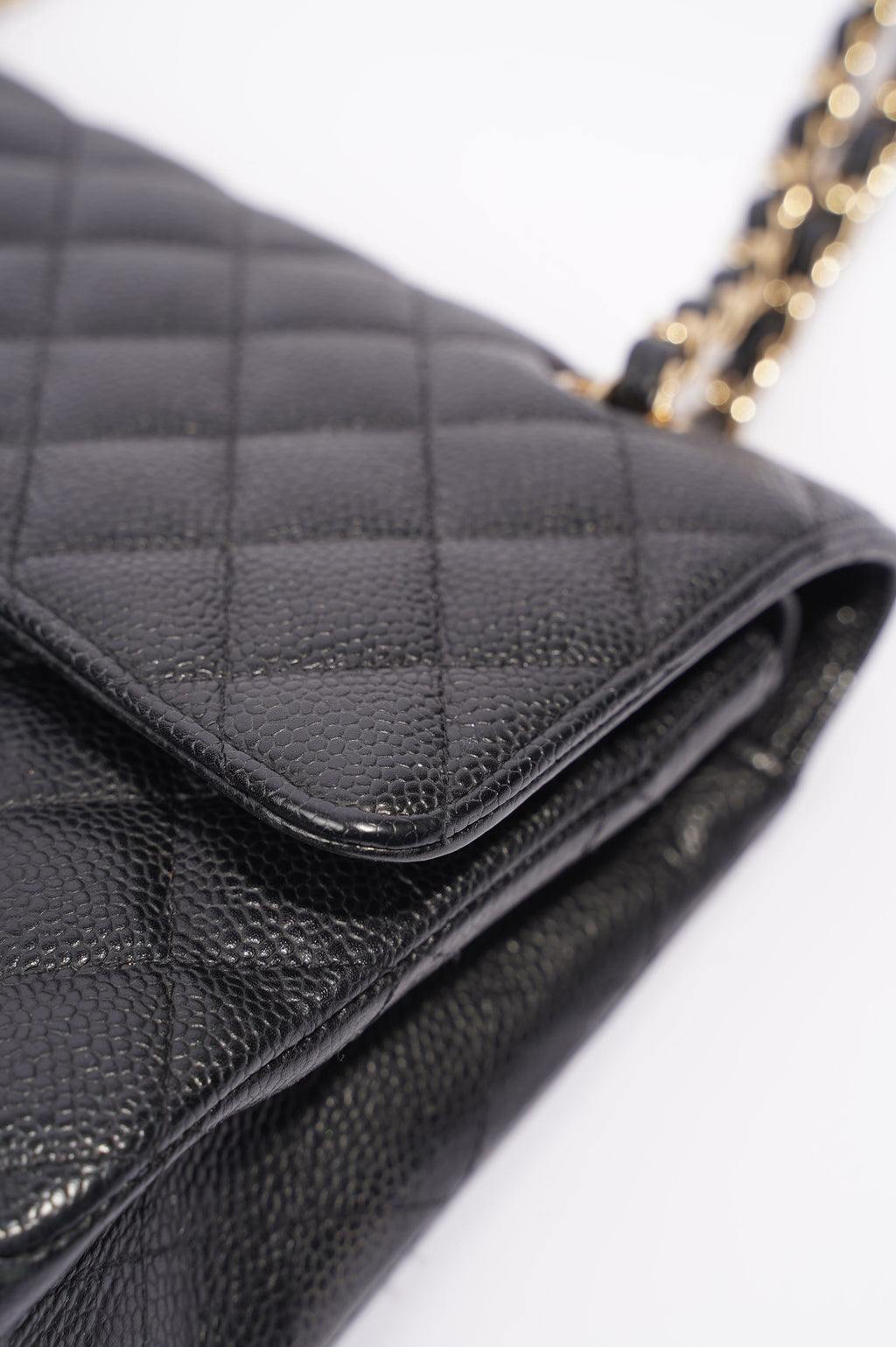 Chanel Womens Classic Flap Black Caviar Medium