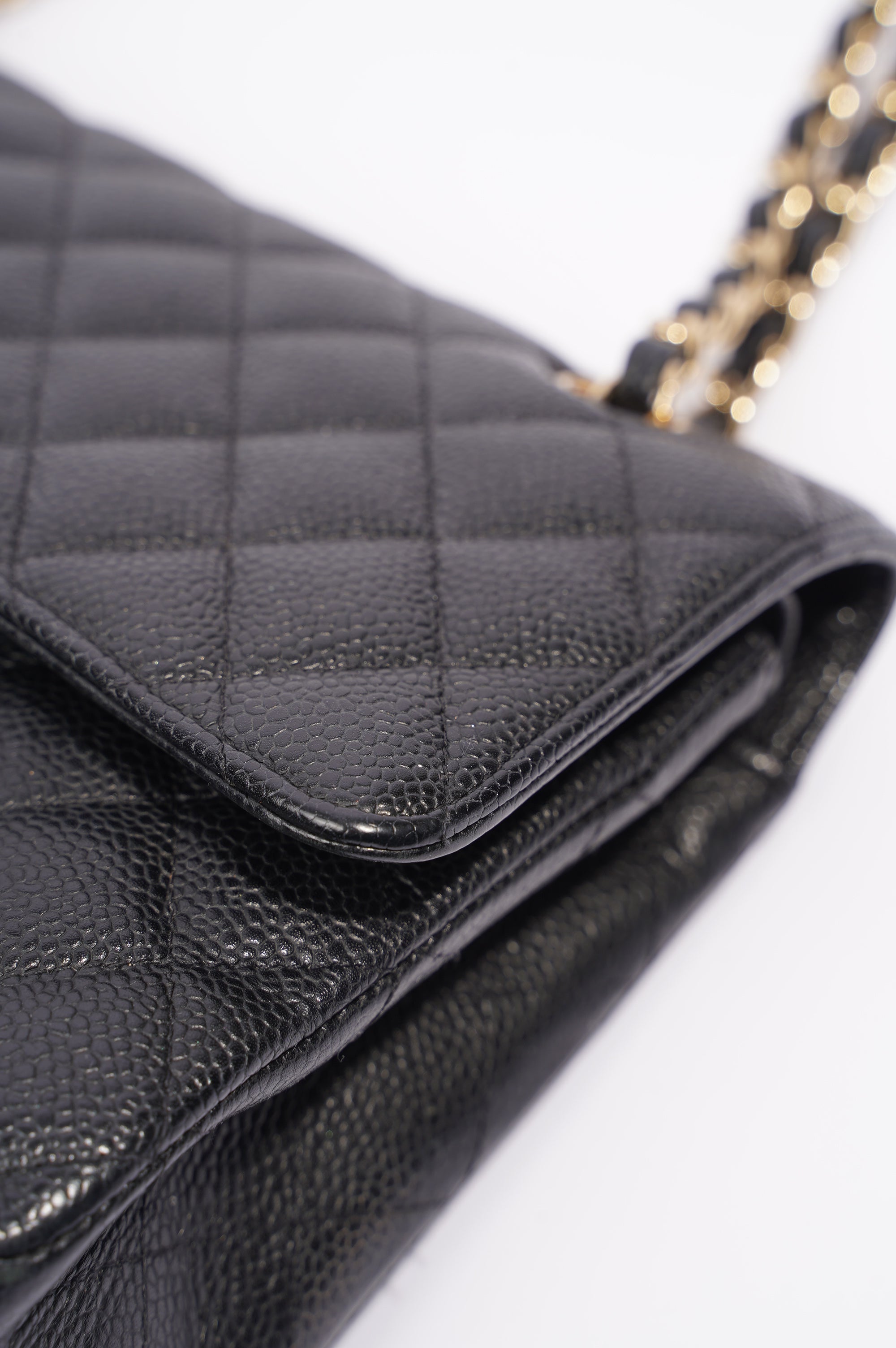 Chanel Womens Classic Flap Black Caviar Medium