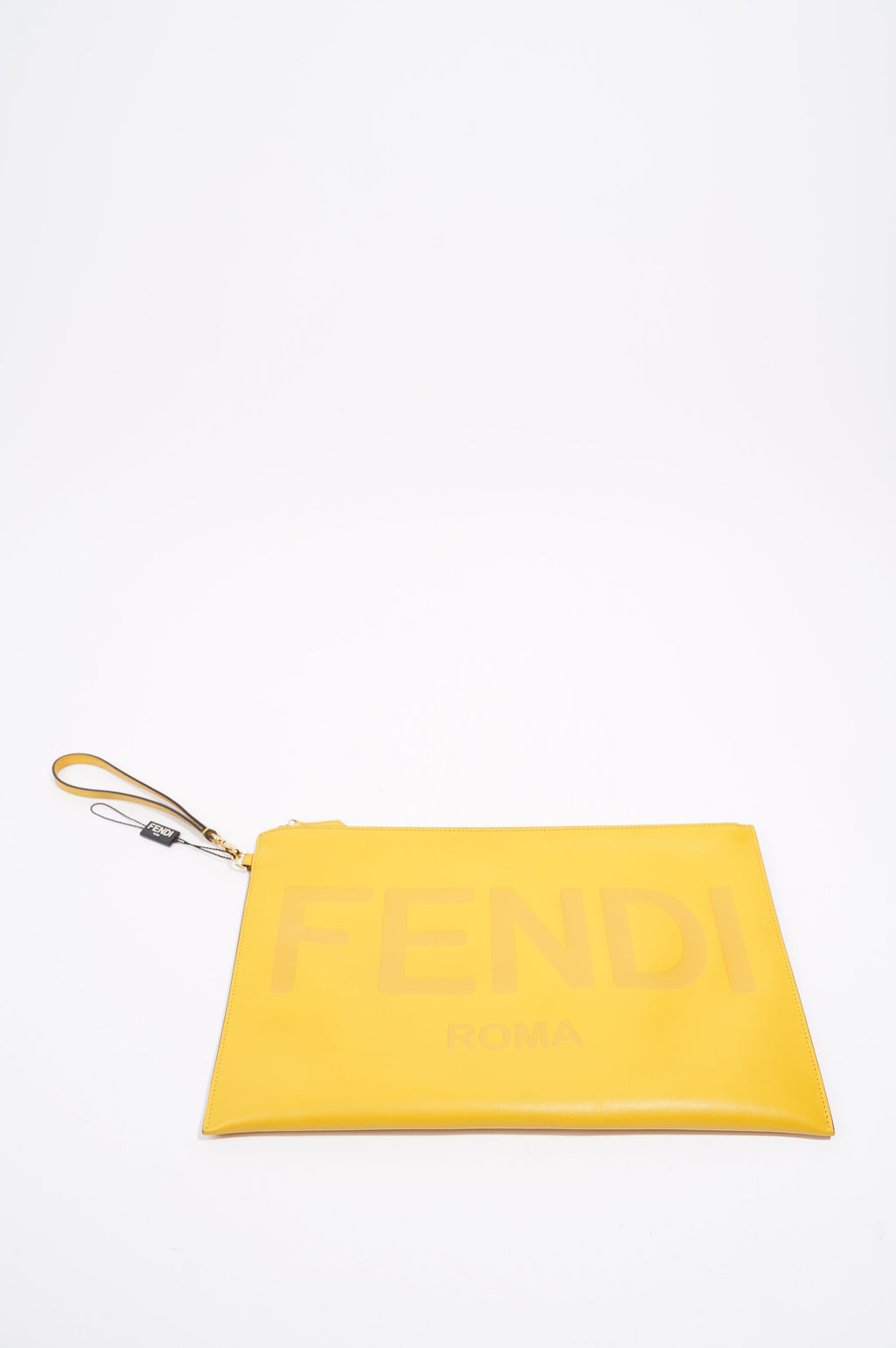Fendi Womens Roma Clutch Yellow Large