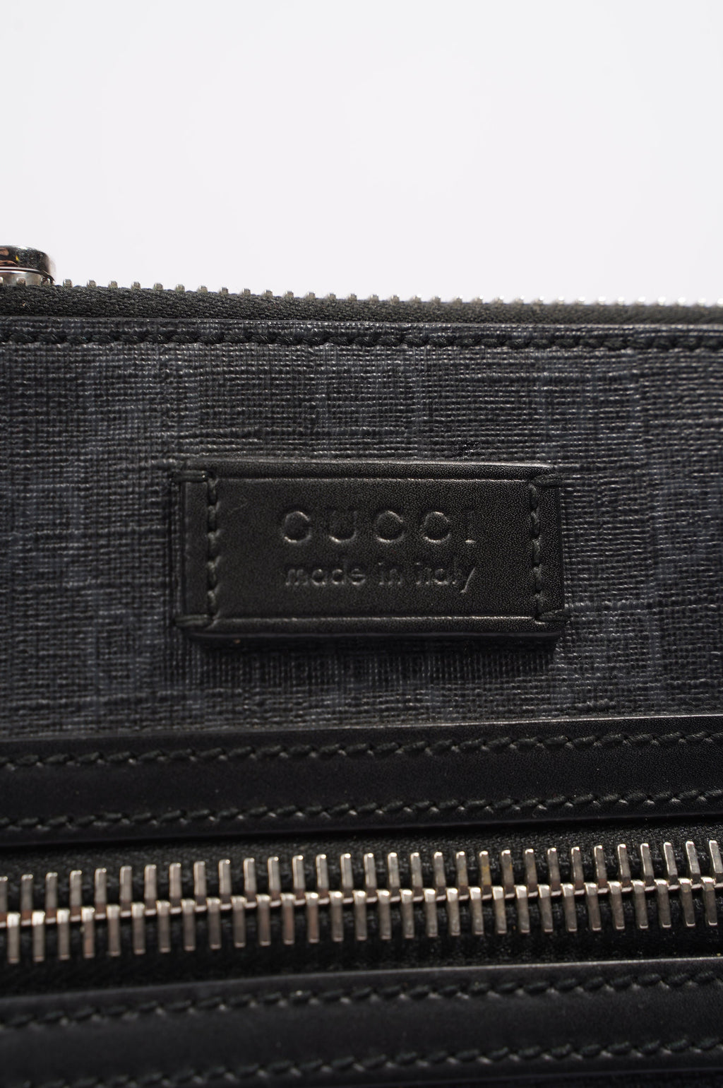 Gucci Mens GG Black Messenger Bag Black Canvas Small