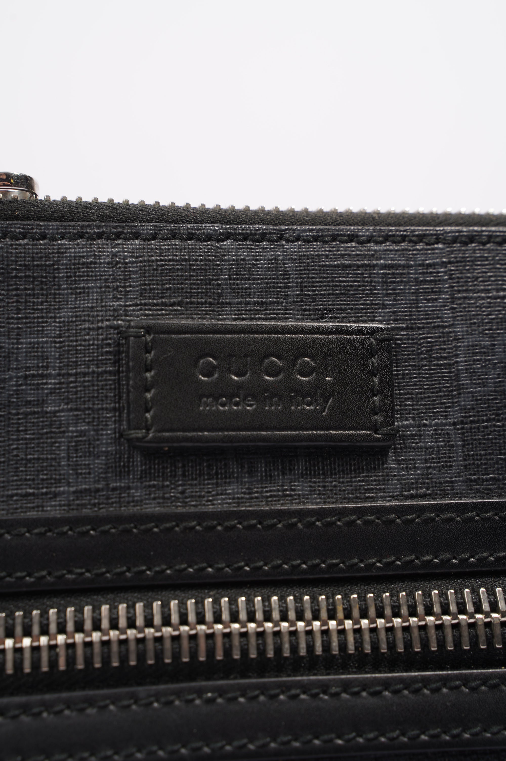 Gucci Mens GG Black Messenger Bag Black Canvas Small