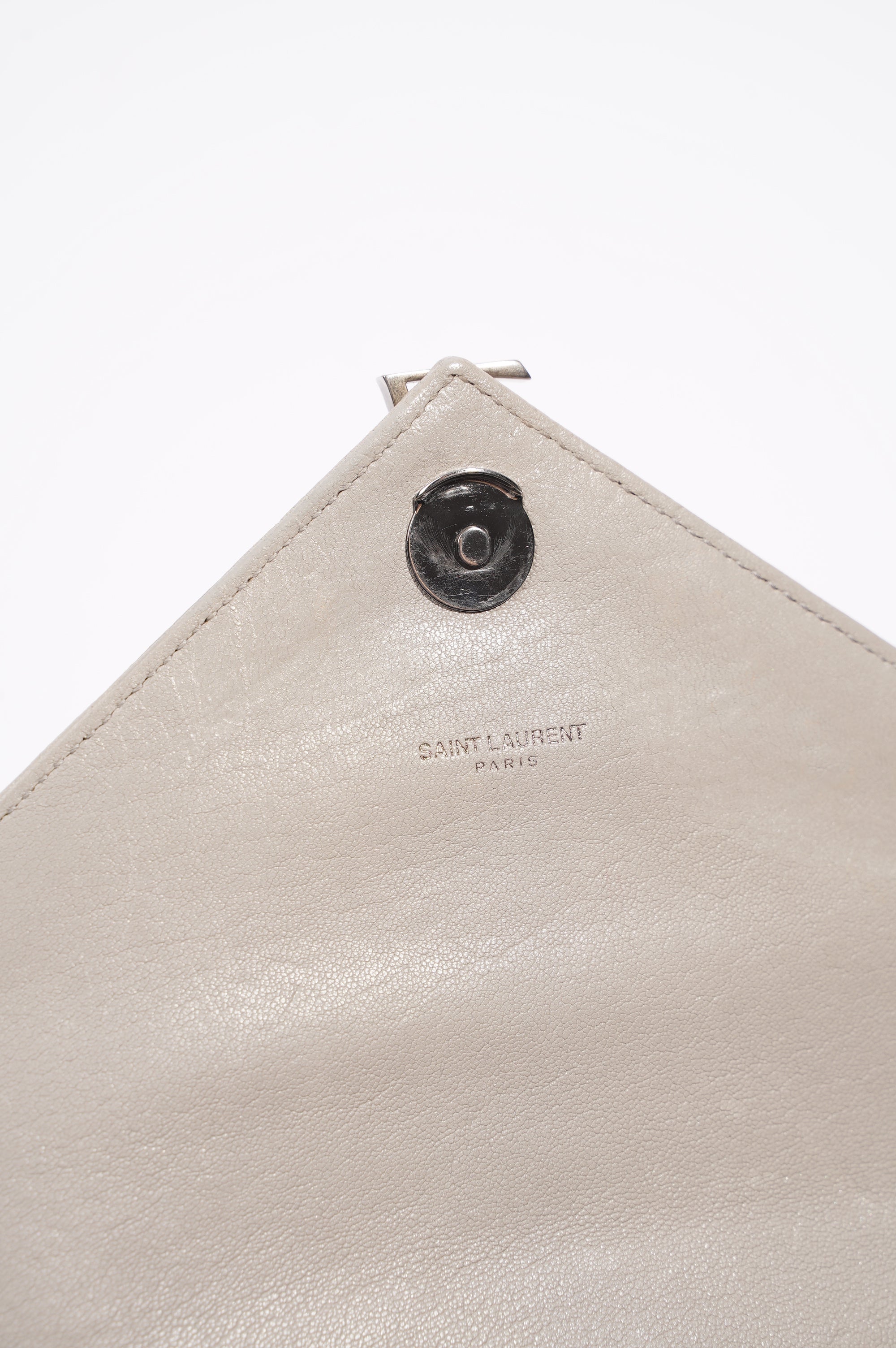 Saint Laurent Womens College Chain Bag Grey Medium