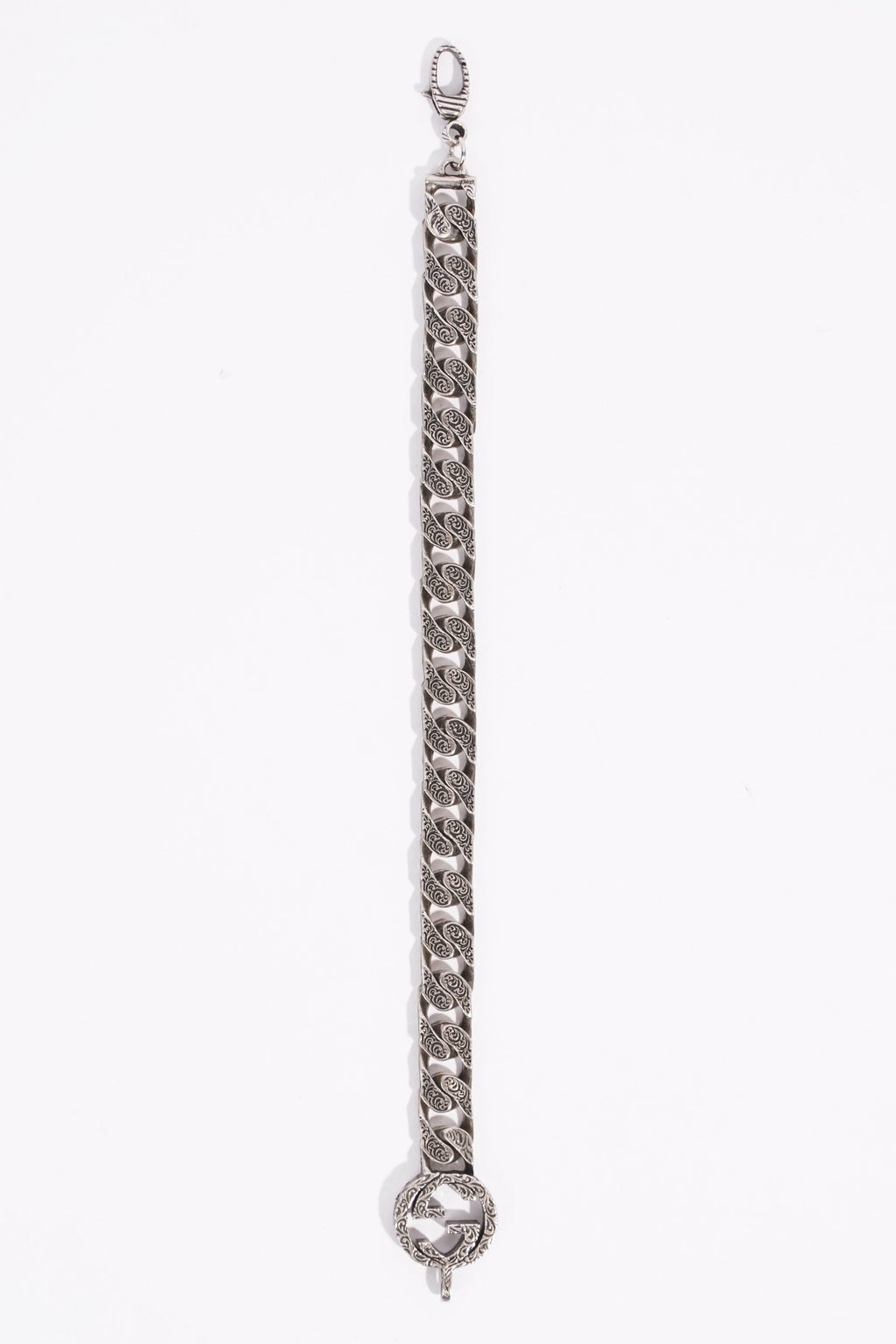 Gucci Mens Interlocking GG Bracelet Silver
