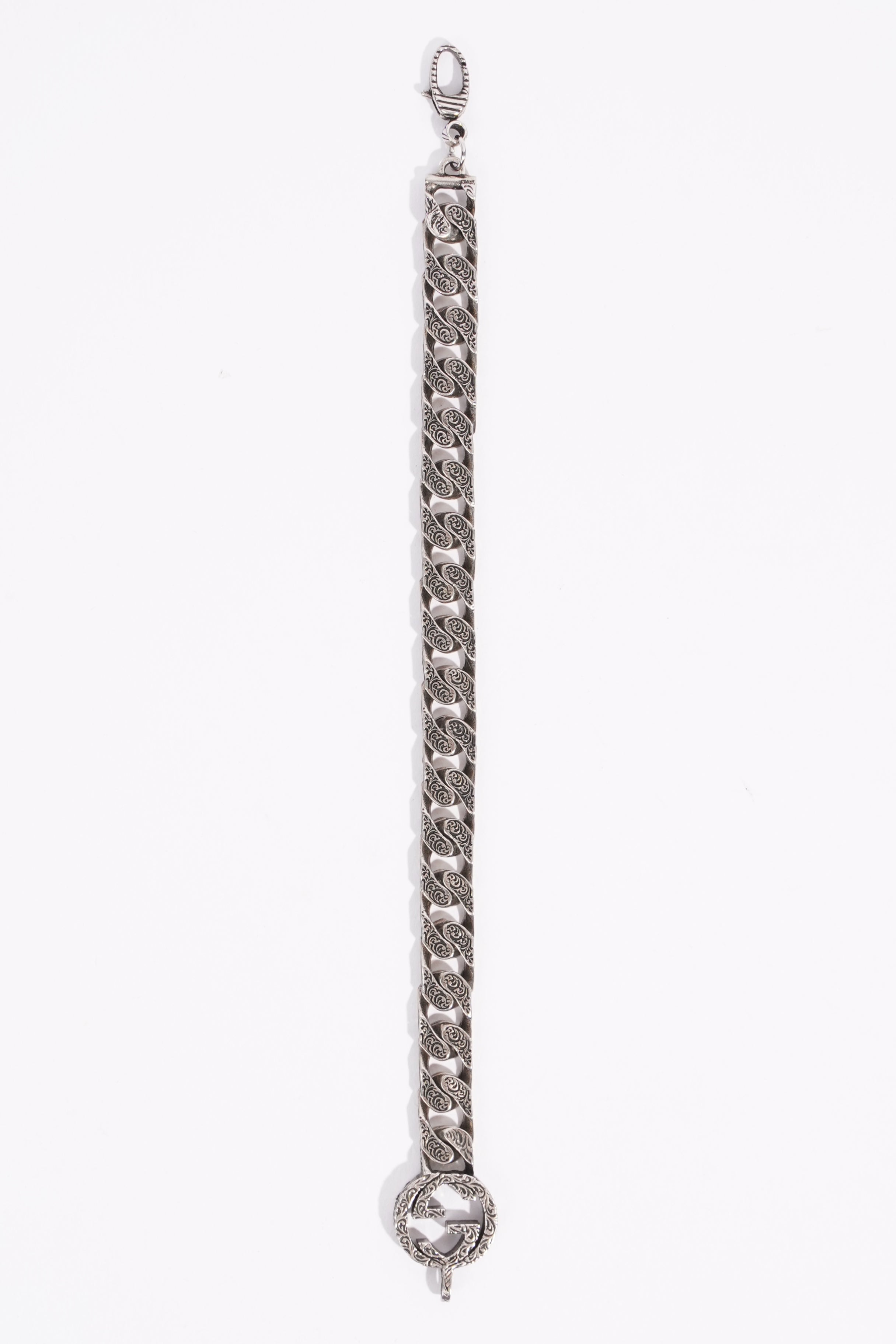 Gucci Mens Interlocking GG Bracelet Silver