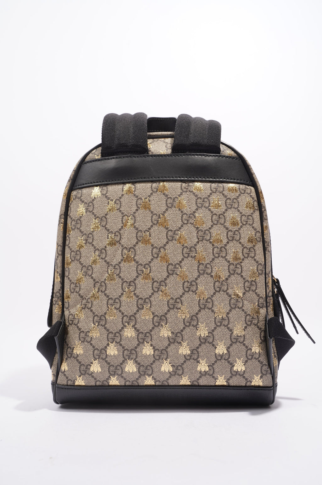 Gucci Womens GG Supreme Bees Backpack Brown / Gold Canvas Small